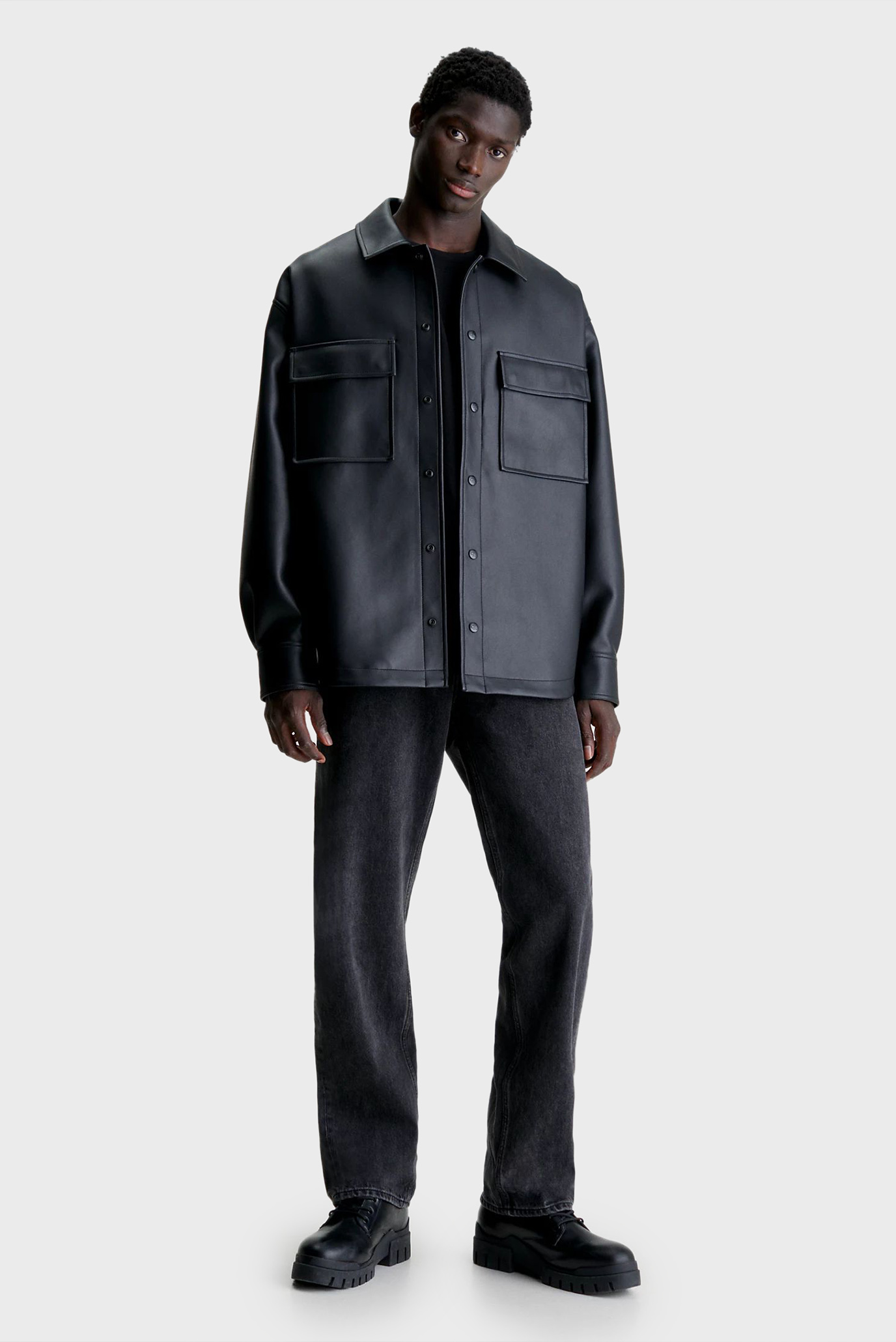 Рубашка FAUX LEATHER OVERSHIRT 2