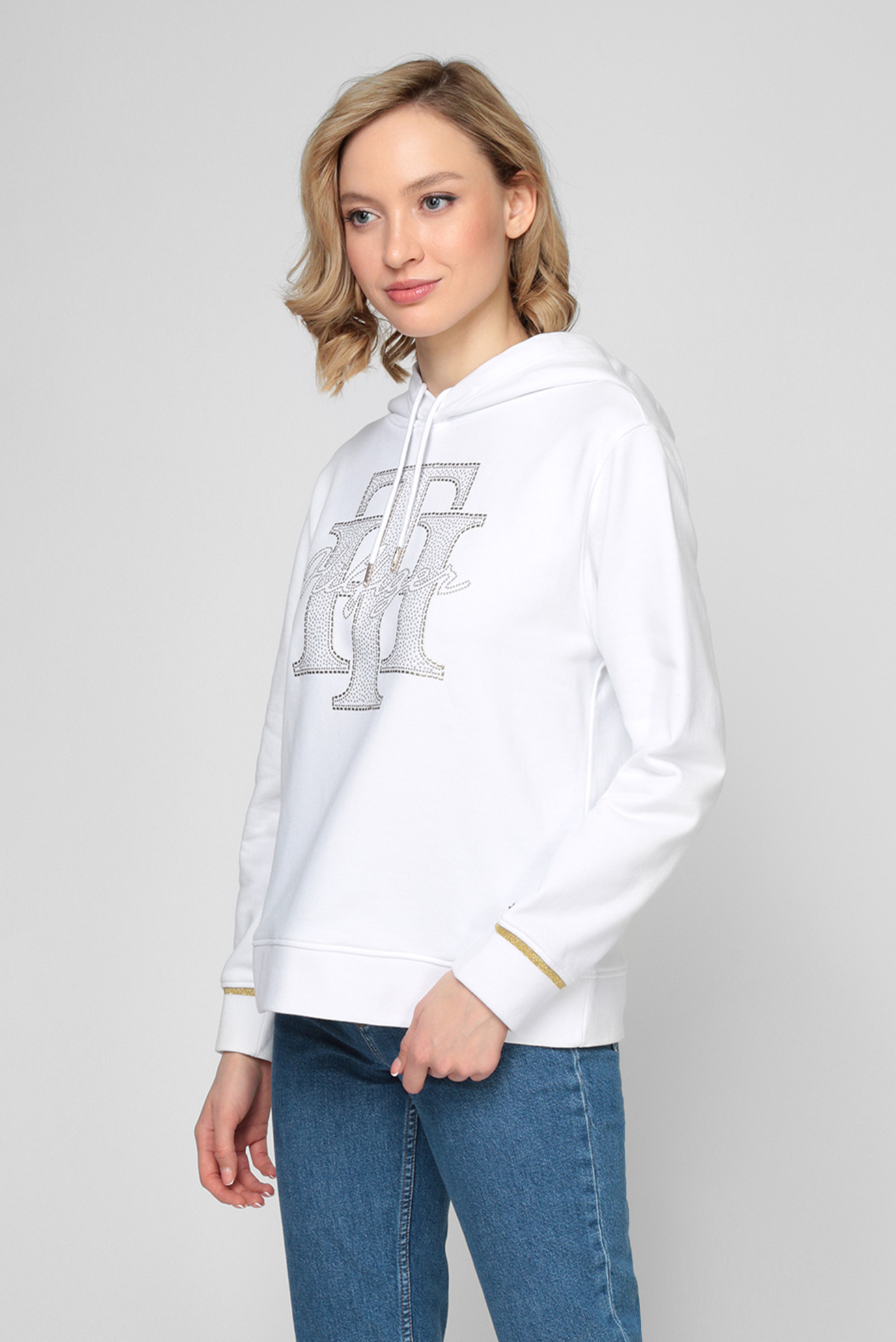 Женское белое худи REGULAR CRYSTAL 8