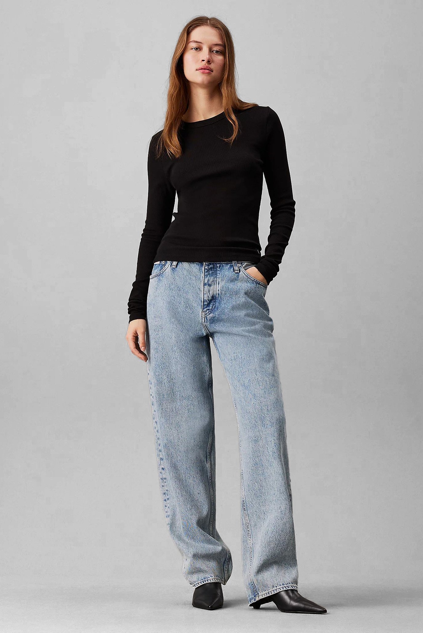 Лонгслив WOVEN LABEL RIB LONG SLEEVE 2