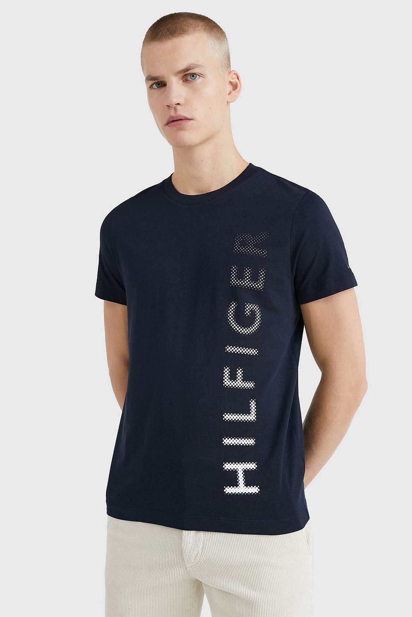 Мужская темно-синяя футболка VERTICAL HILFIGER GRADIENT TEE 1