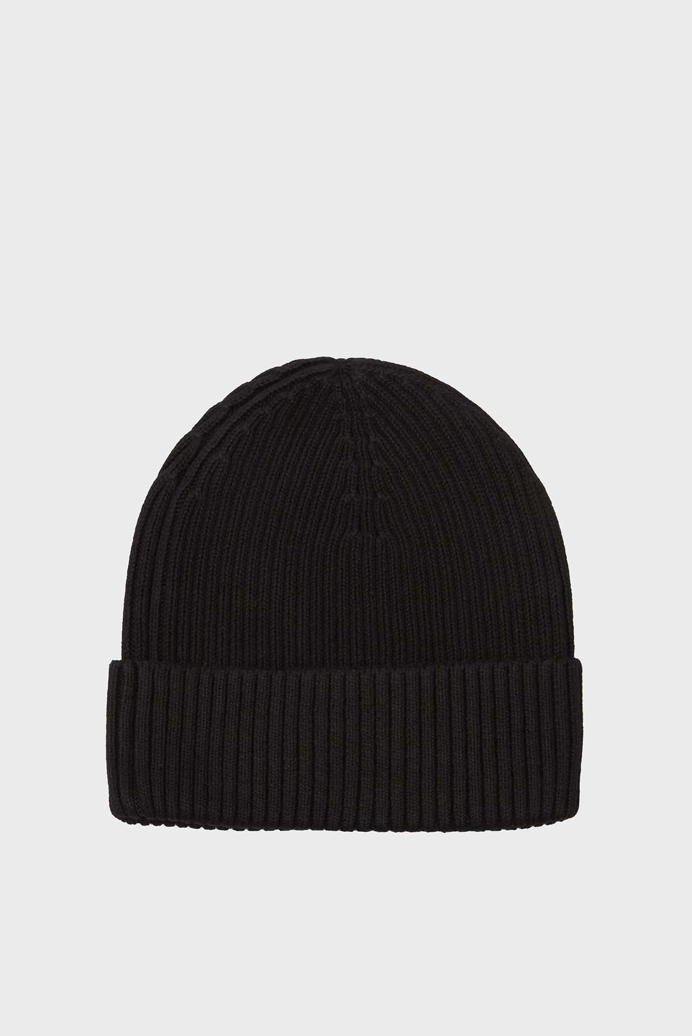 Мужская черная шапка CLASSIC COTTON RIB BEANIE 3
