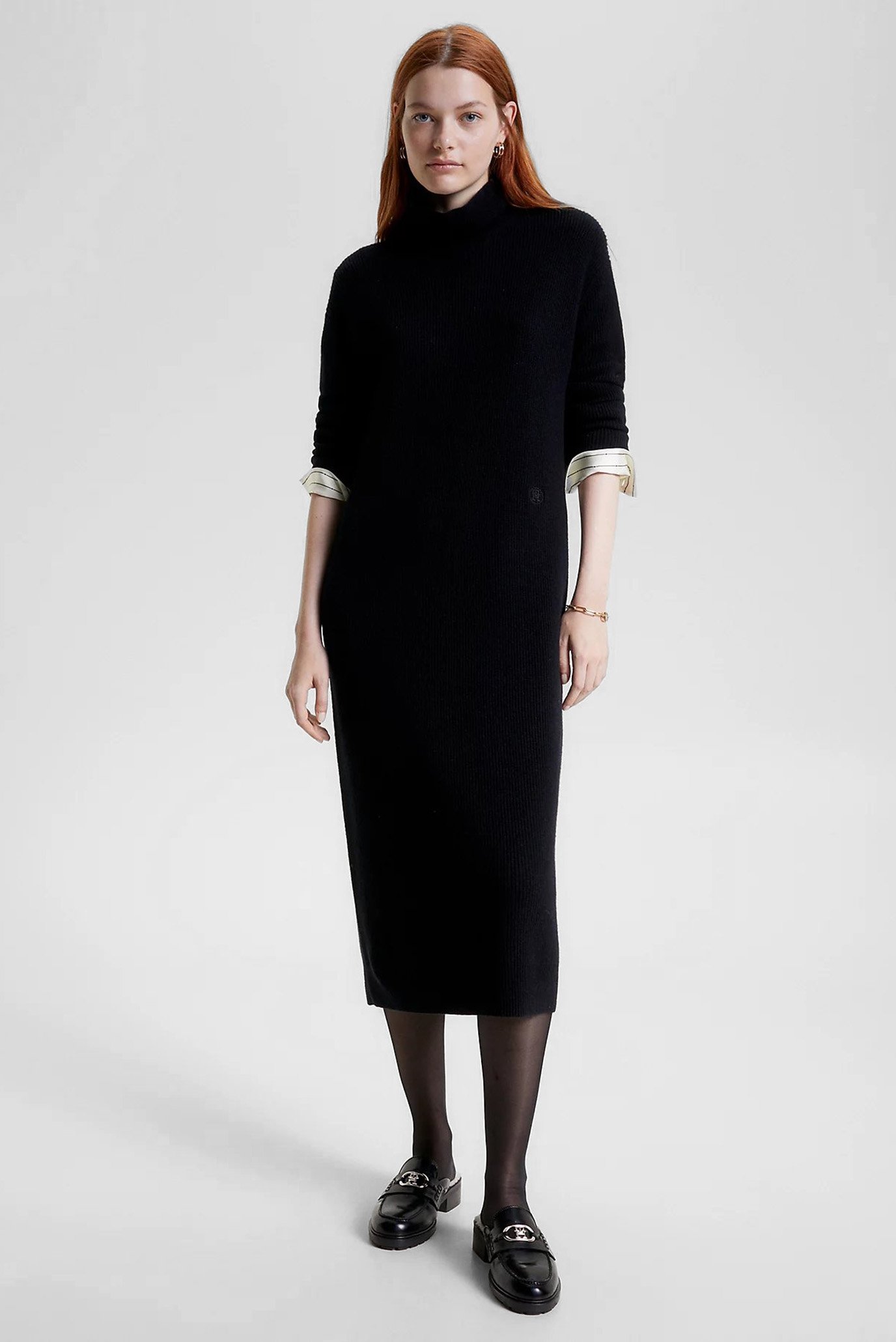 Платье MD WOOL CASH ROLL-NK MIDI DRESS 5