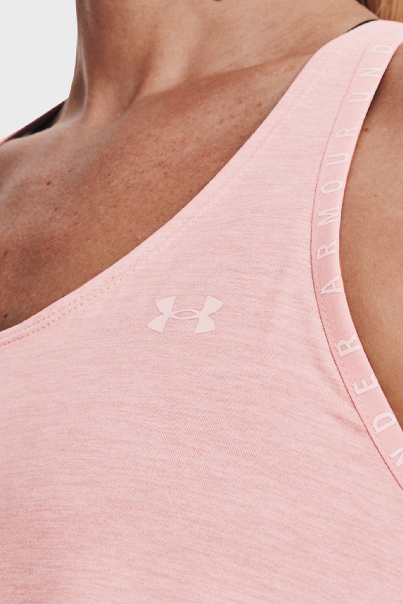 Женская розовая майка UA Knockout Mesh Back Tank 3