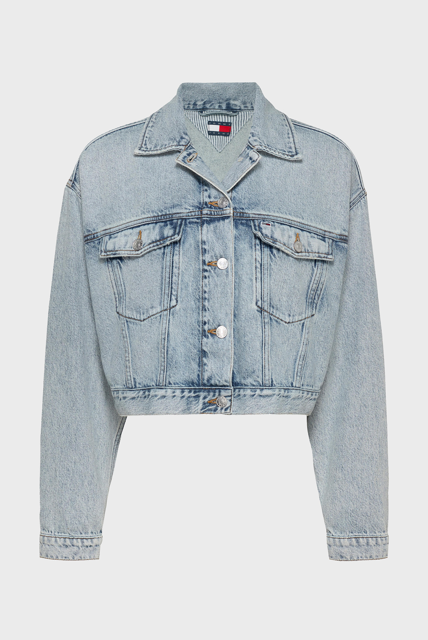 Женская голубая джинсовая куртка CROP TRUCKER 6