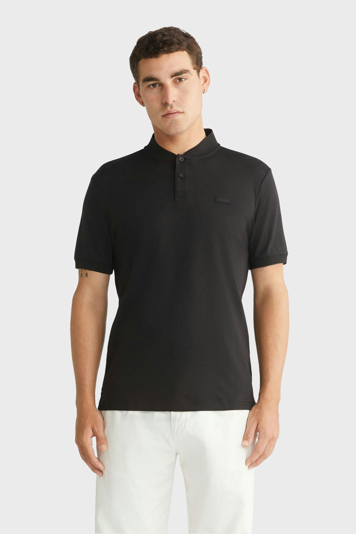 Мужское черное поло SMOOTH COTTON STAND 3