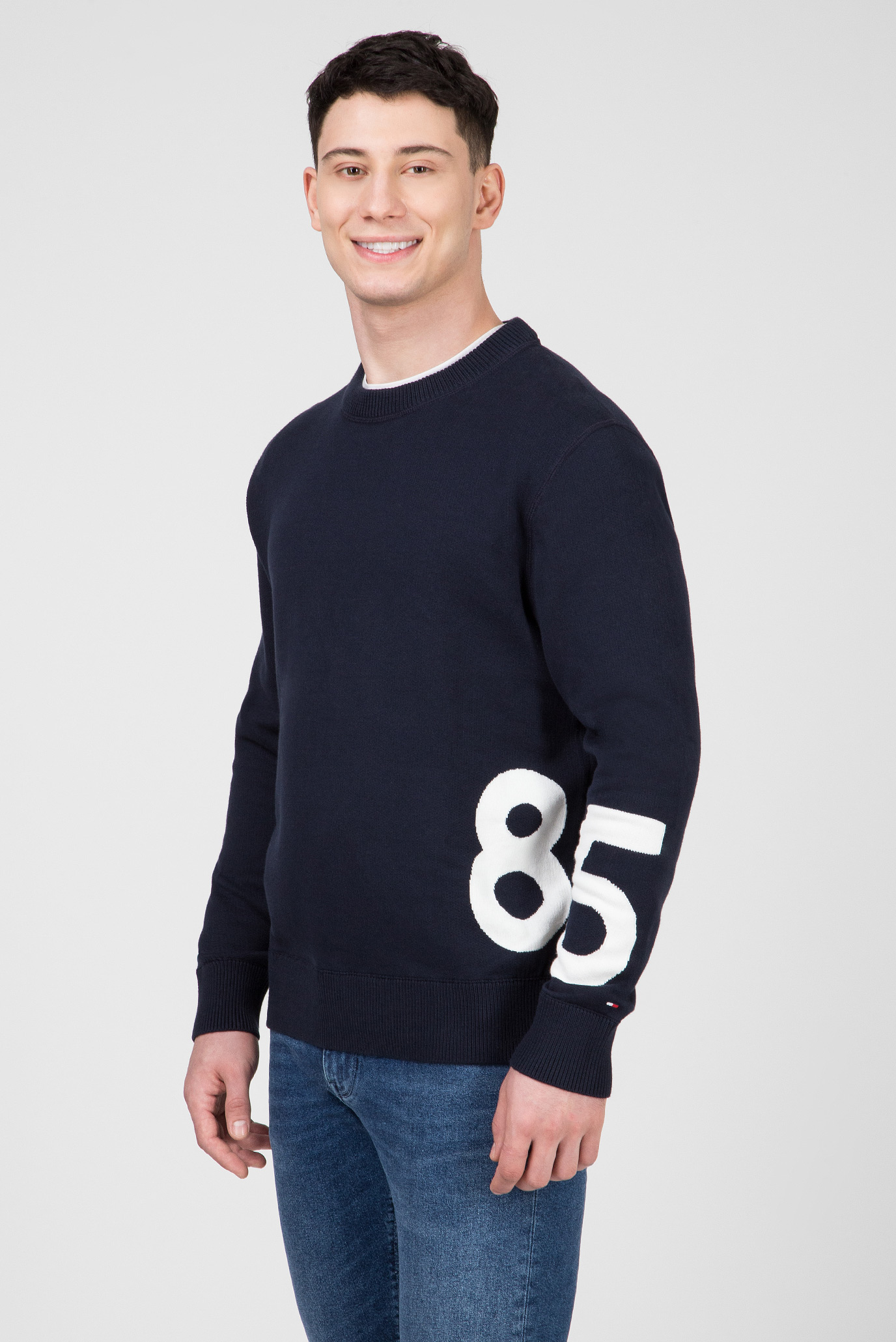 Мужской темно-синий джемпер RELAXED FIT ENLARGED NUMBER 7
