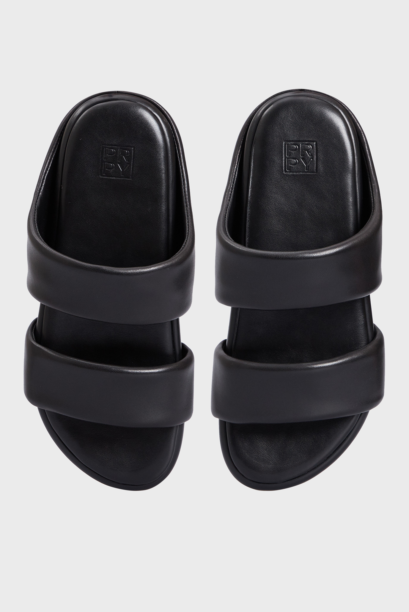 Женские черные кожаные слайдеры Cody 10