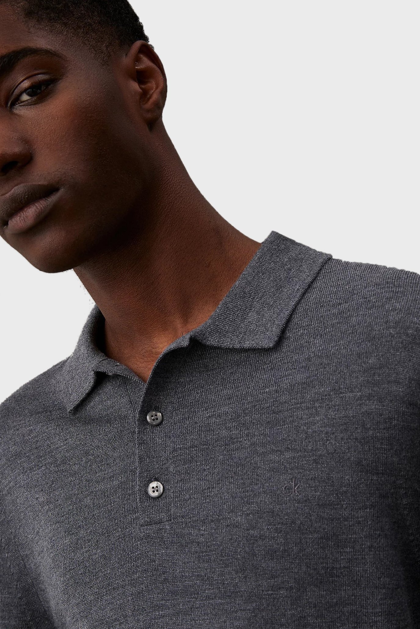 Мужское серое шерстяное поло MERINO RWS POLO 4