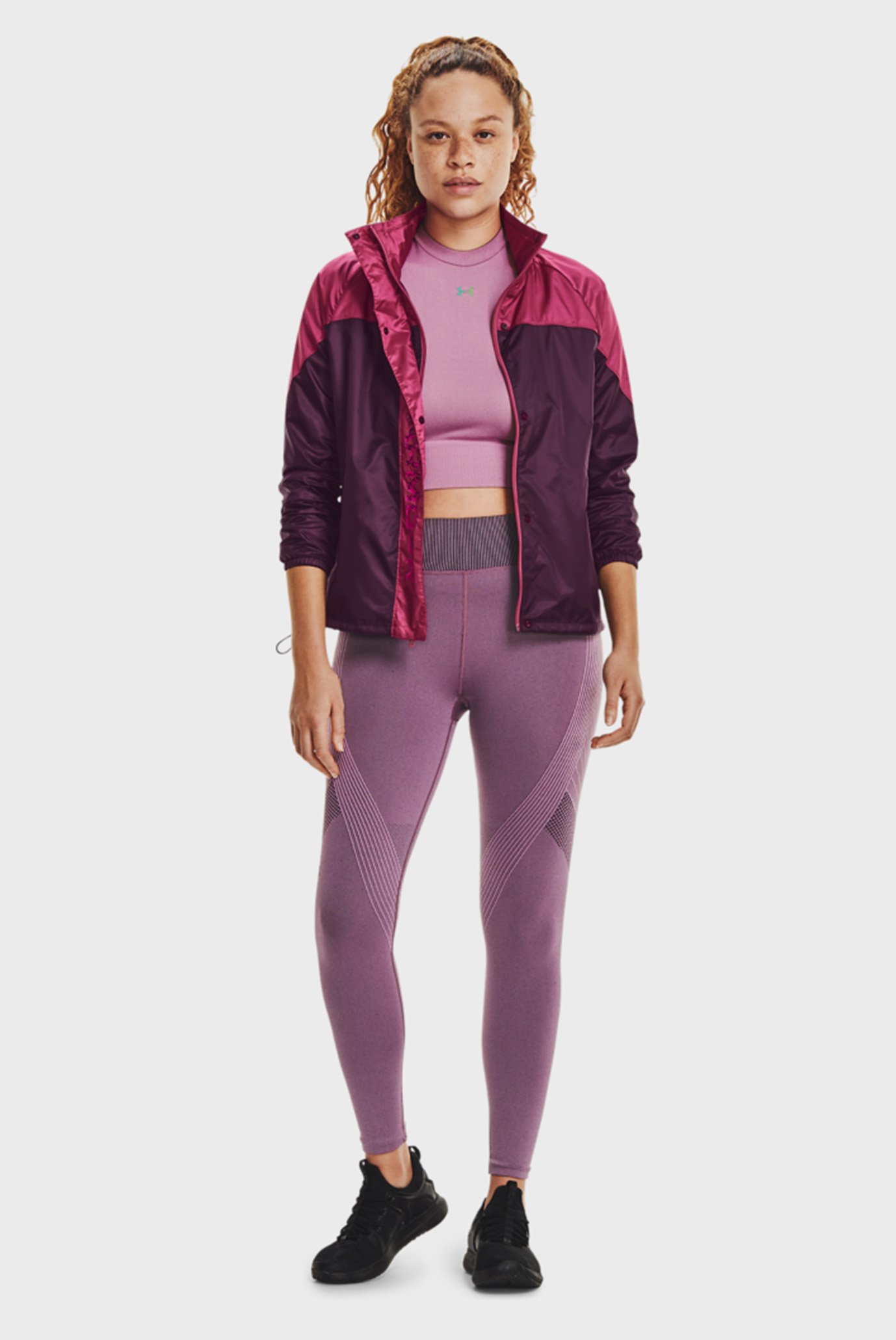 Женская бордовая ветровка Recover Woven Shine FZ Jkt 4