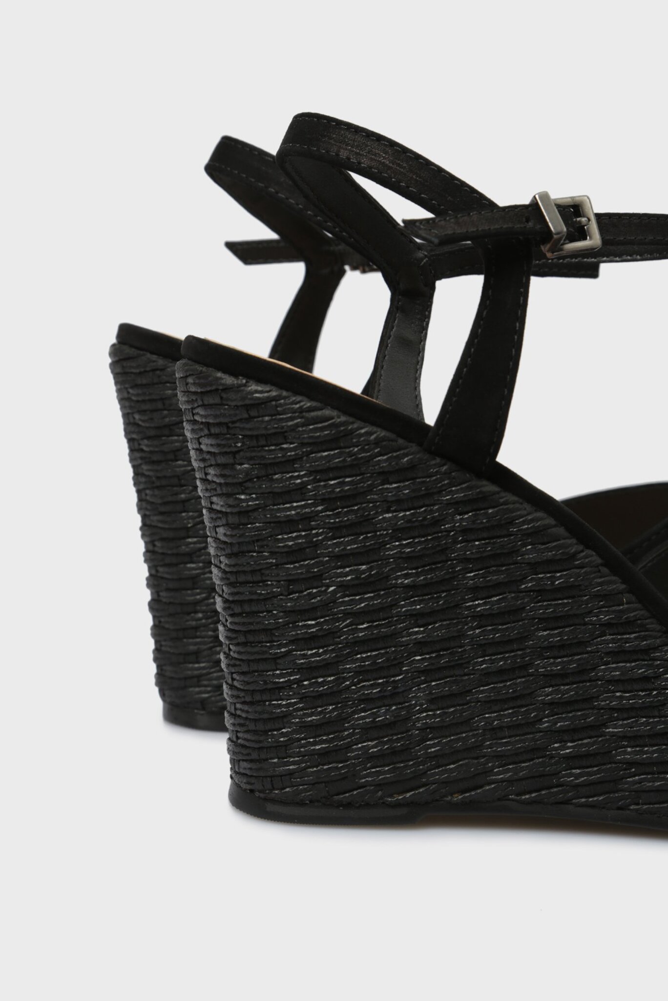 Женские черные кожаные босоножки 5