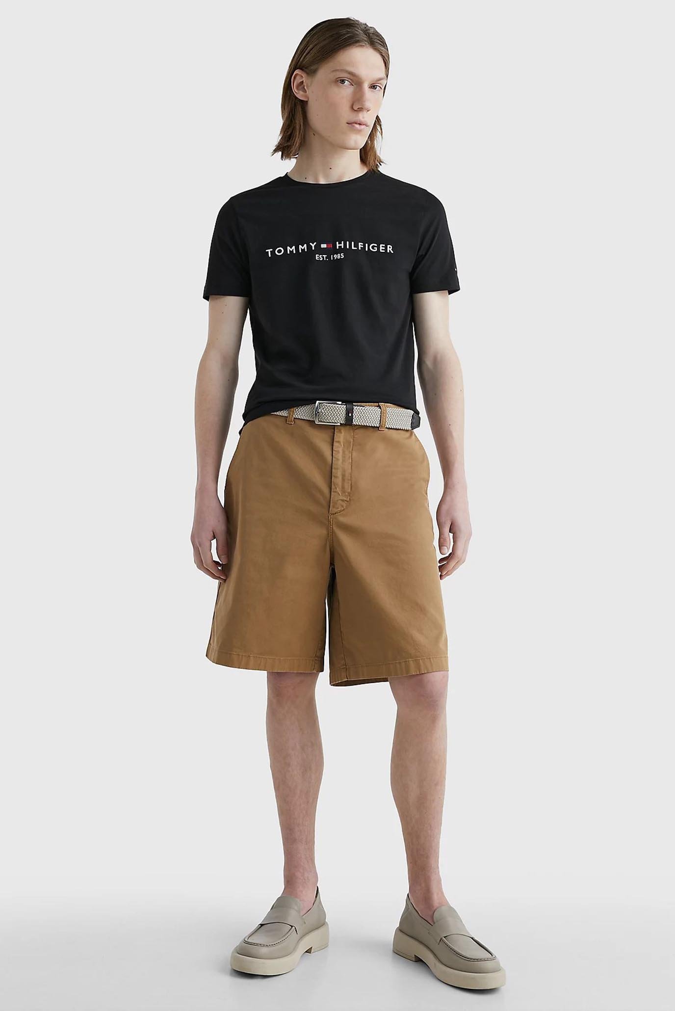 Мужская черная футболка CORE TOMMY LOGO TEE 2