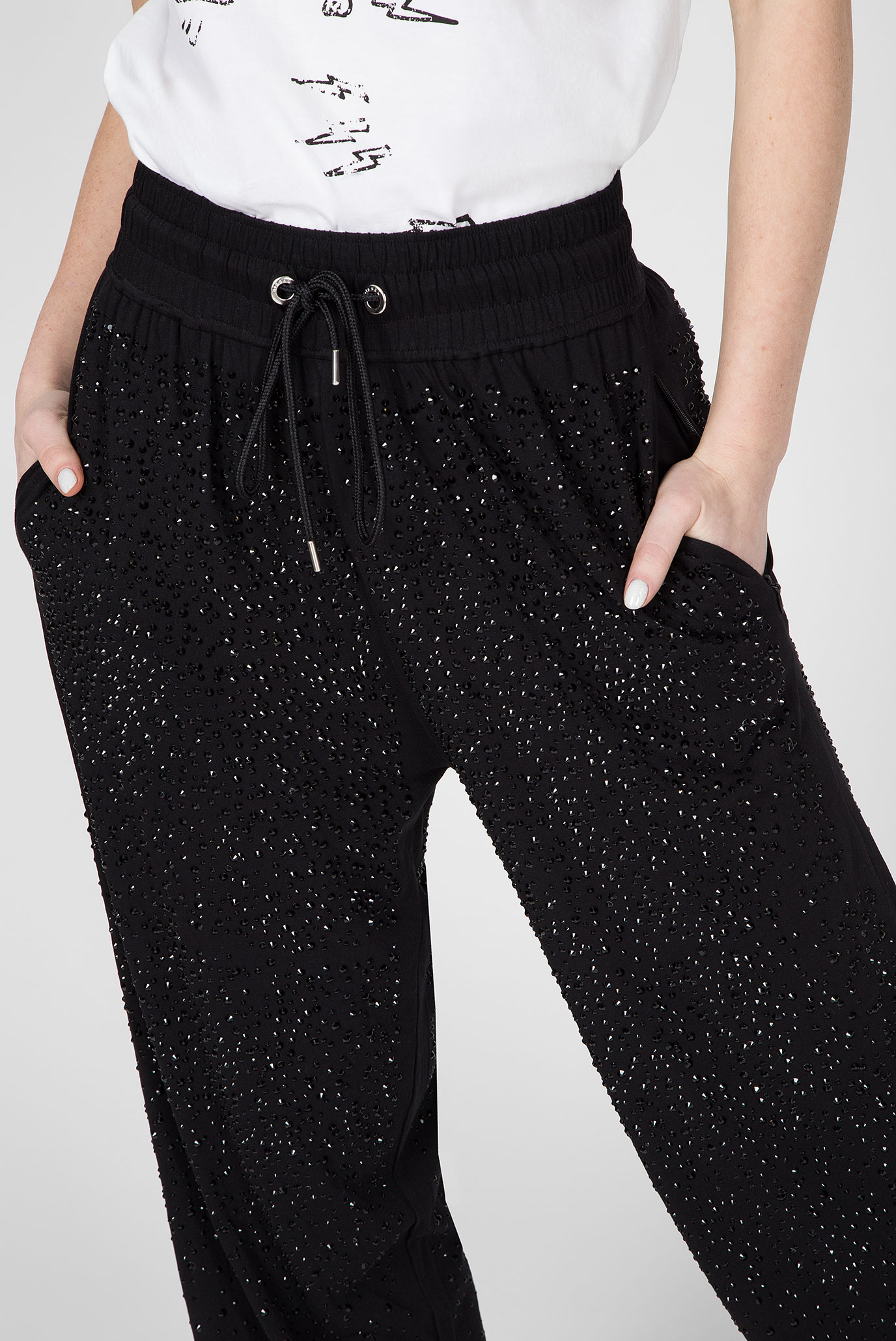 Женские черные брюки P-STRASS-C 10