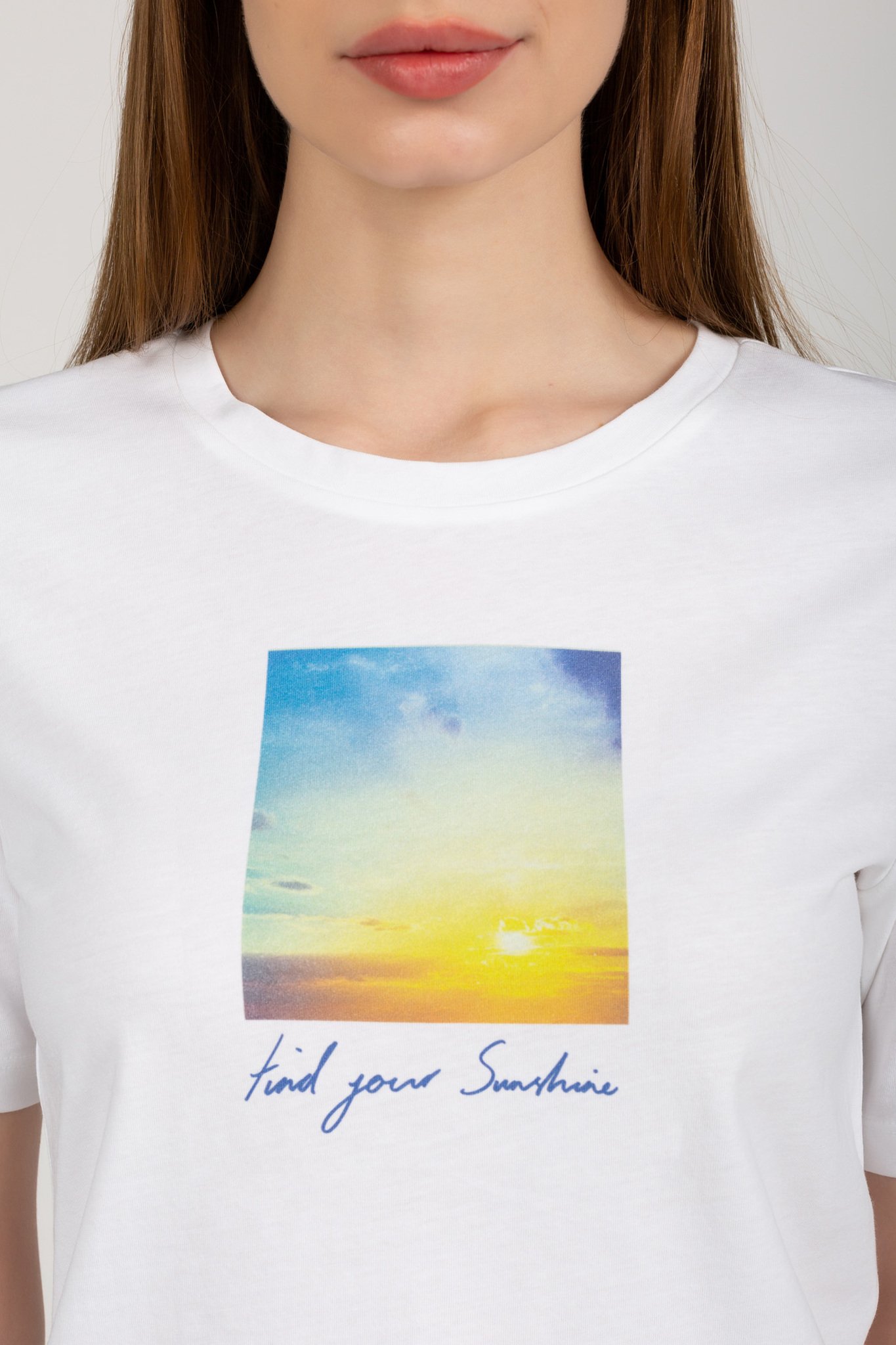 Женская белая футболка REGULAR PHOTOPRINT C-NK TEE 3