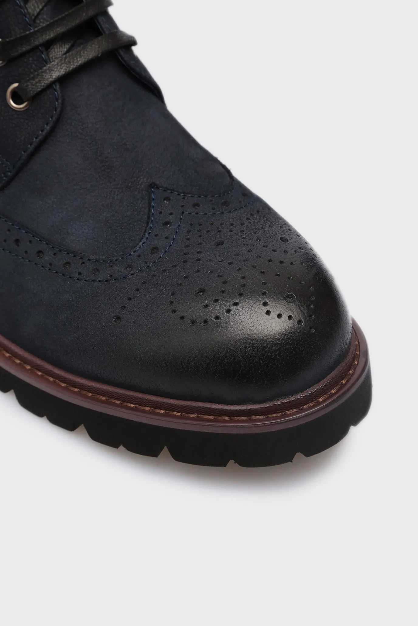 Мужские синие кожаные ботинки 4