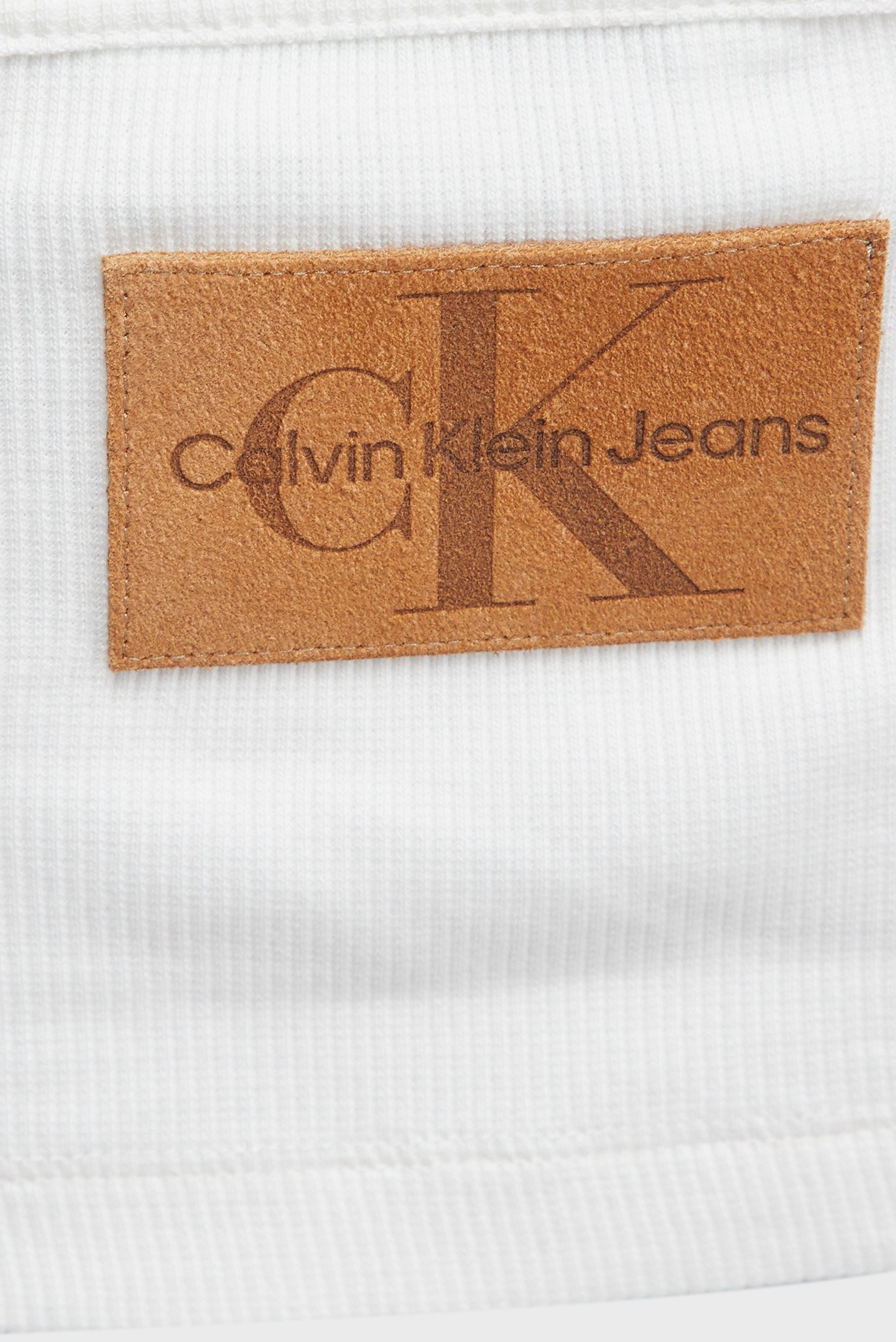 Женский белый топ LEATHER PATCH RIB BRALETTE 6