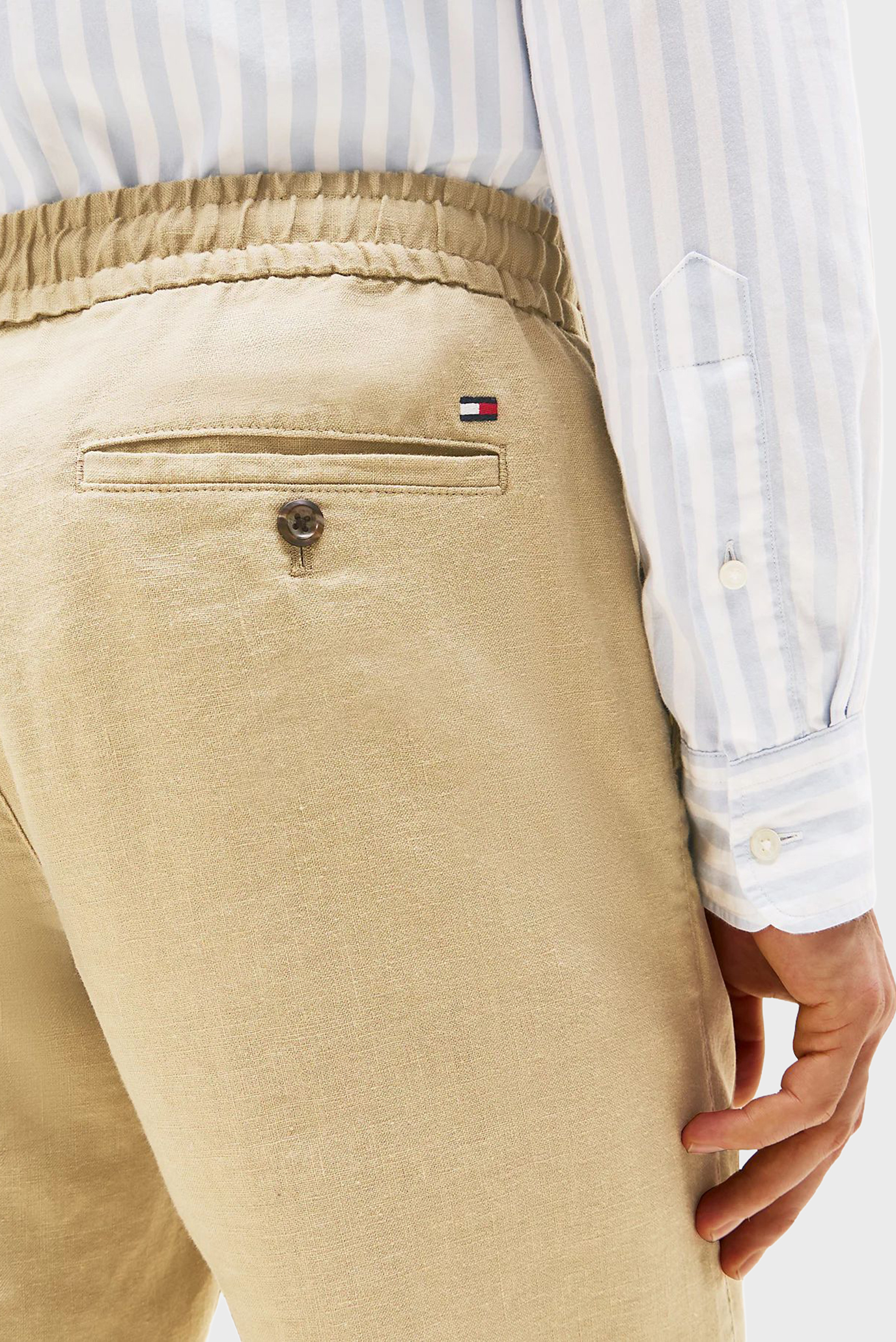 Мужские бежевые льняные брюки HARLEM 4