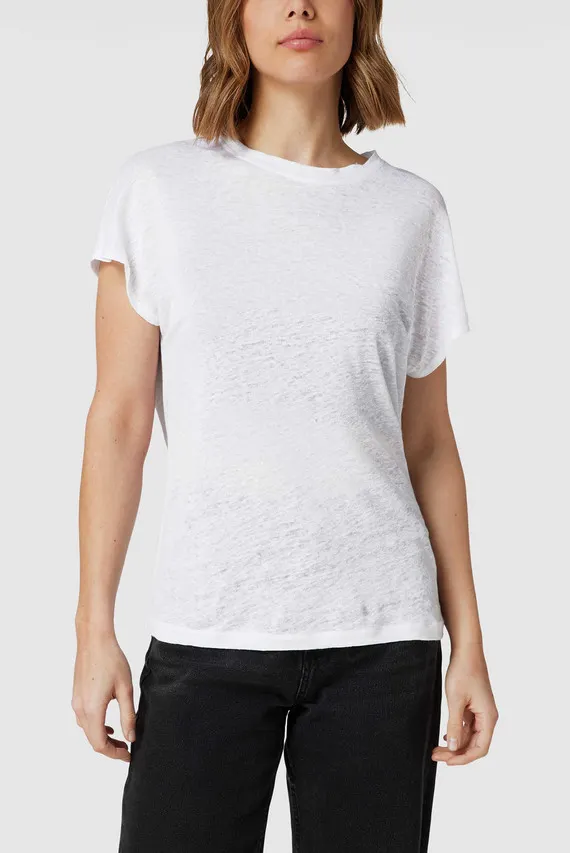 Топ LINEN JERSEY C-NECK TOP SS Calvin Klein