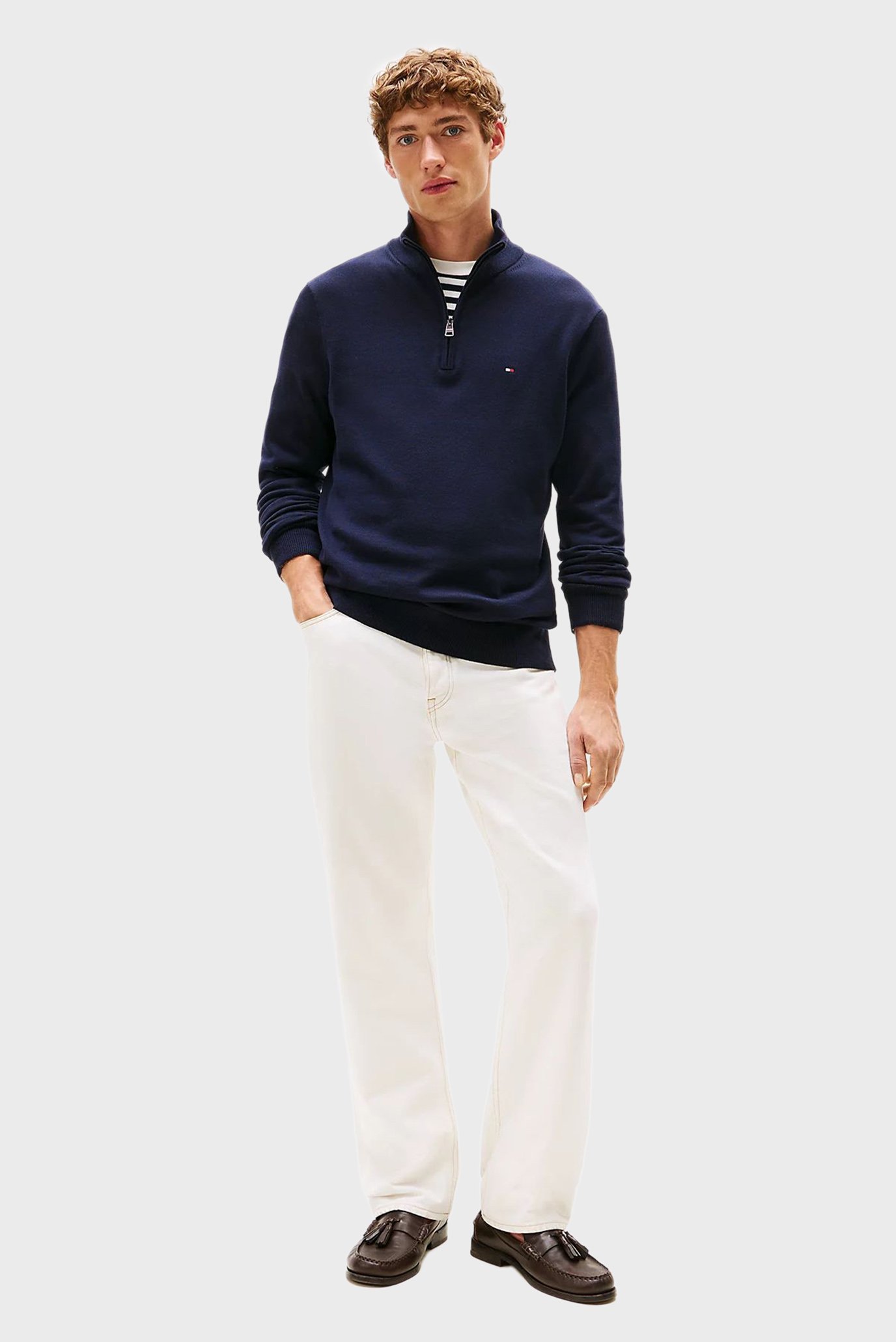 Свитер/ESSENTIAL COTTON ZIP MOCK 2