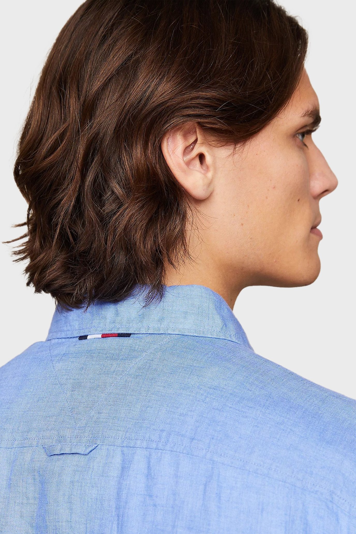 Мужская голубая льняная рубашка PIGMENT DYED LI SOLID RF 4