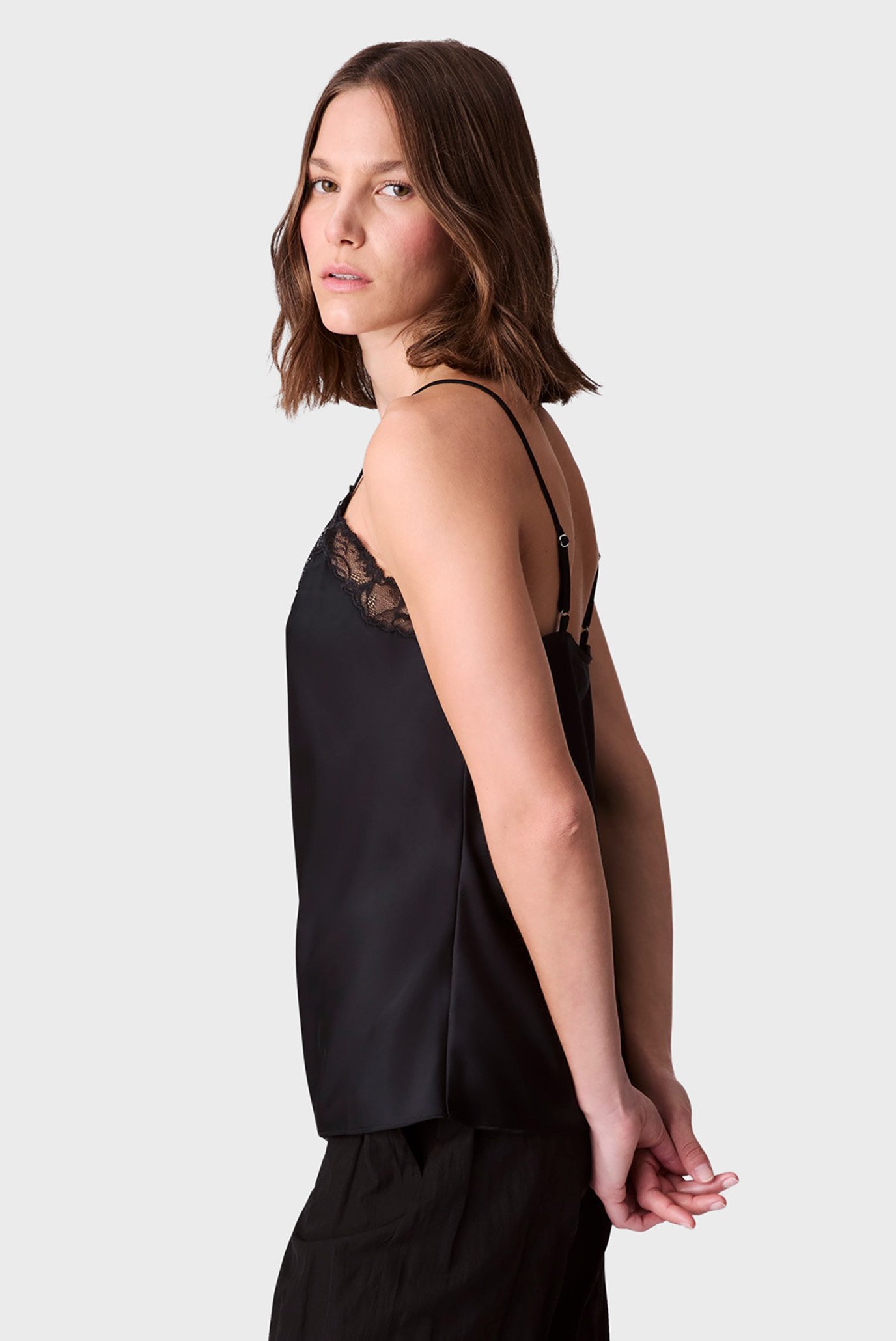 Топ/Matte Satin Cami with Lace 4