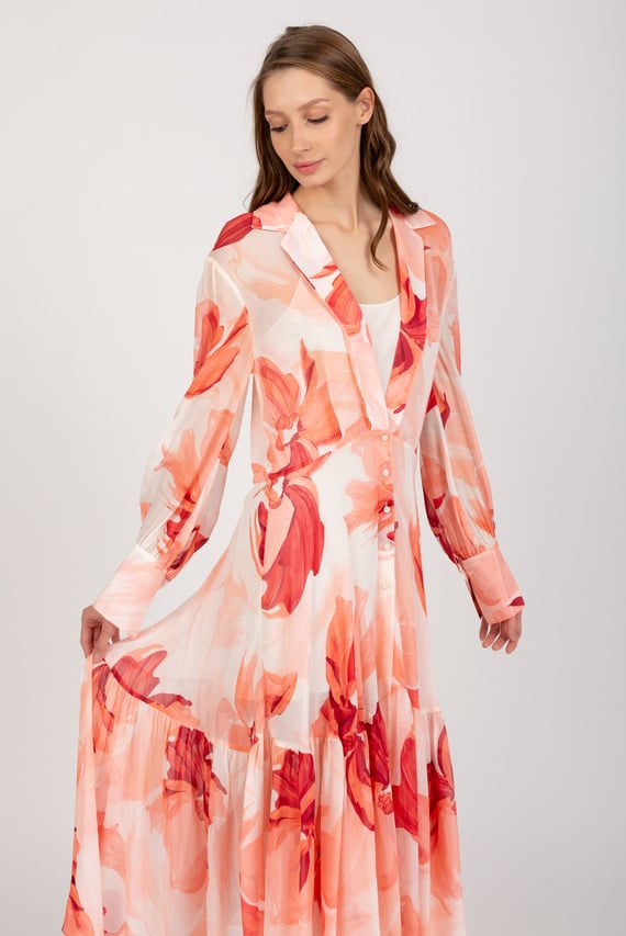 Платье THL FLORAL MIDI SILK SHIRT DRESS