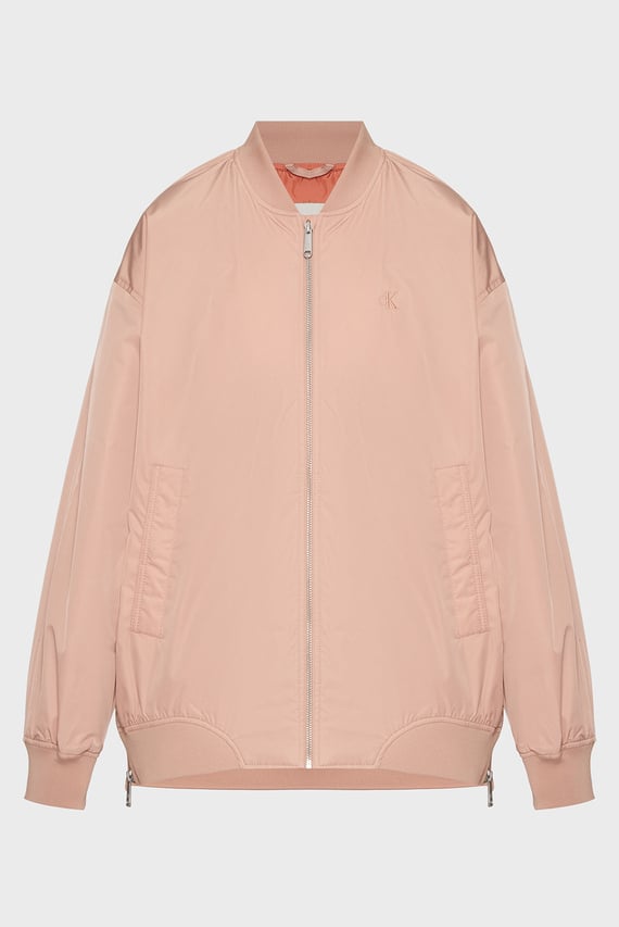 Женский персиковый бомбер LONG BOMBER