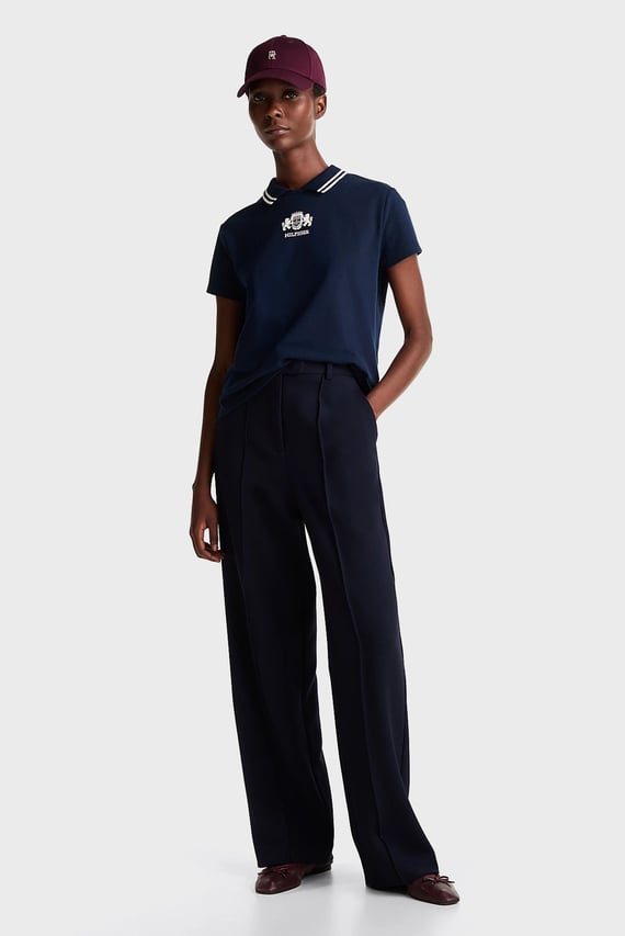 Женское темно-синее поло REG VARSITY C-NK POLO SS