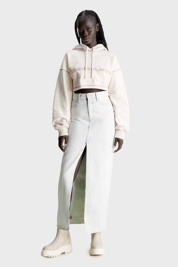 Юбка FRONT SPLIT MAXI DENIM SKIRT