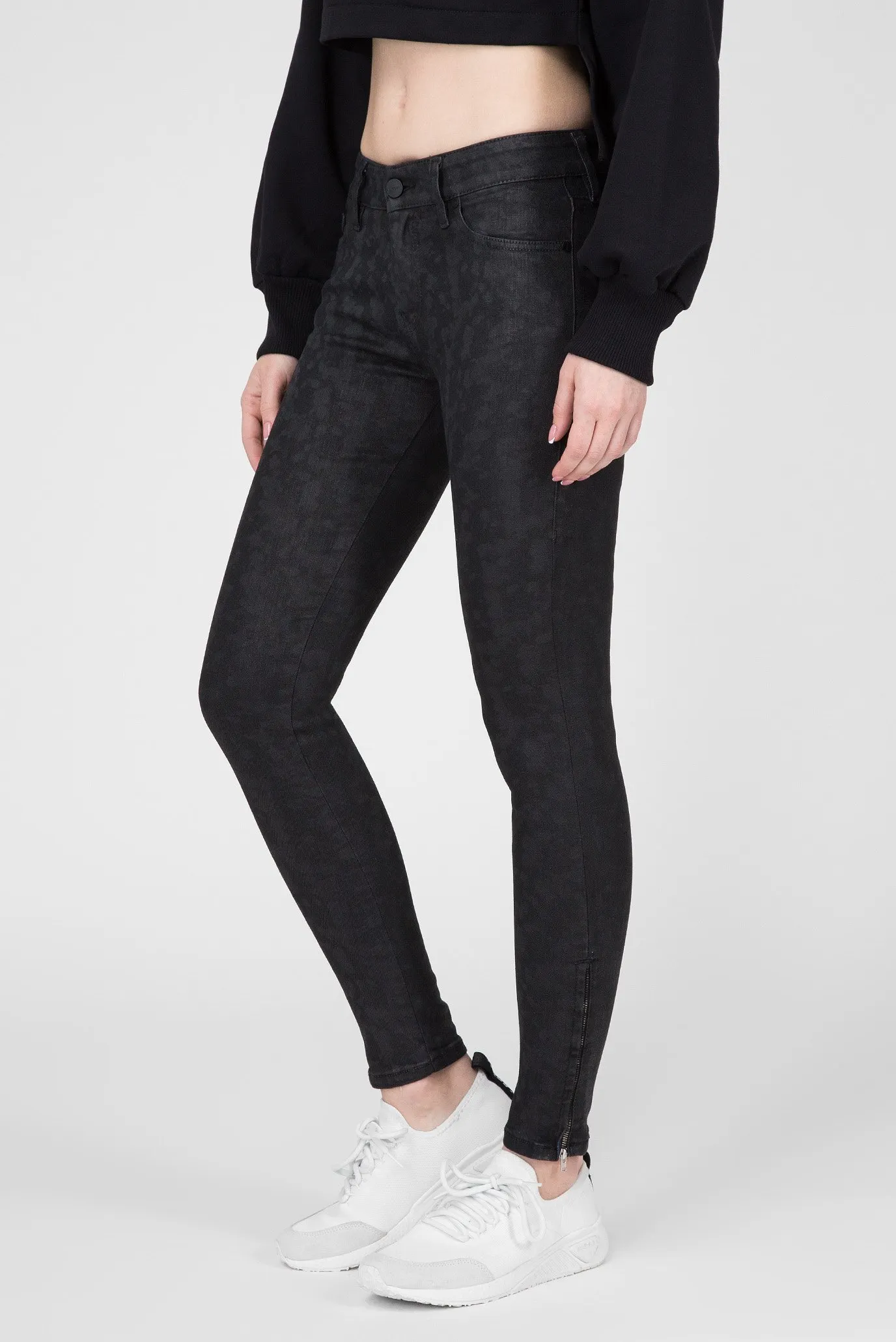 Женские черные джинсы SLANDY-ZIP 2