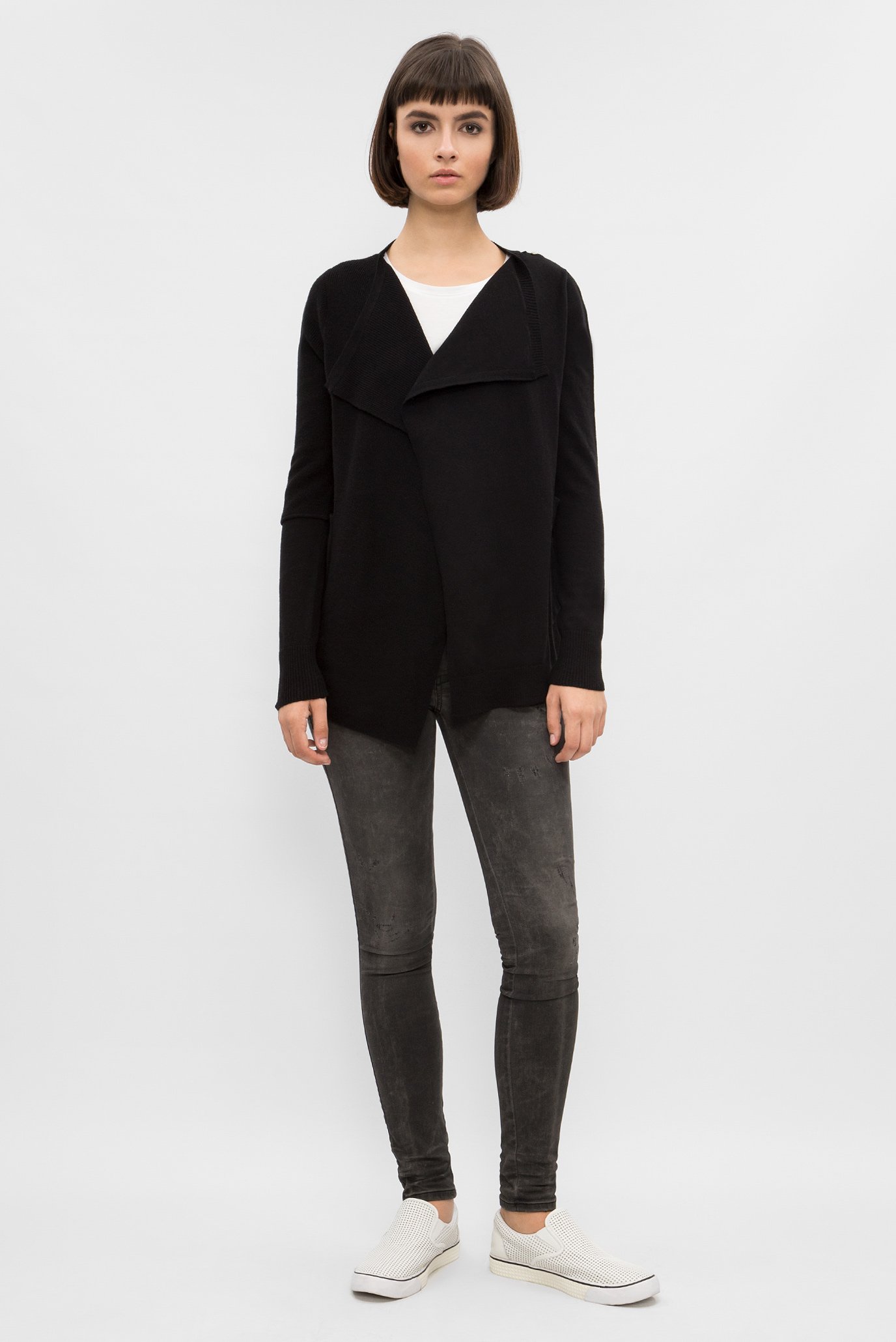 Женский черный кардиган 5