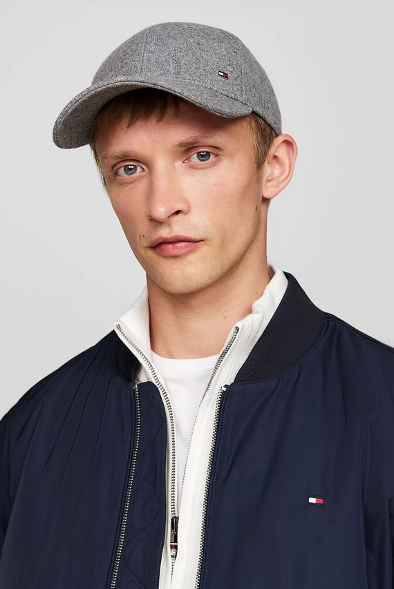 Мужская серая кепка TH CORP LOVE MELTON 6 PANEL CAP