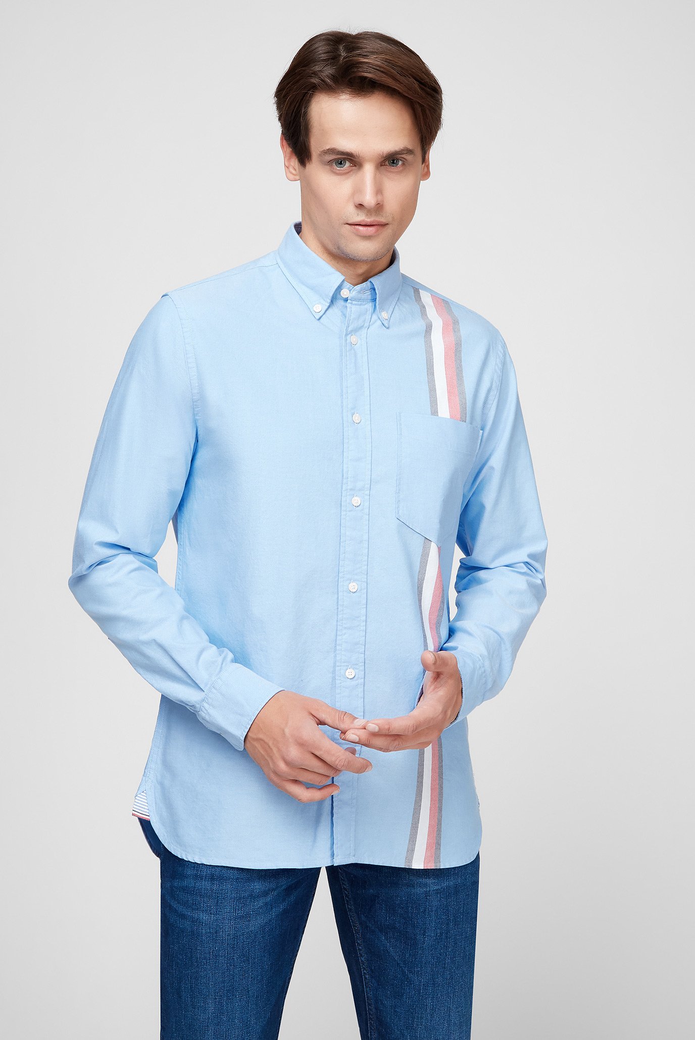 Мужская голубая рубашка ENGINEERED STRIPE OXFORD 6