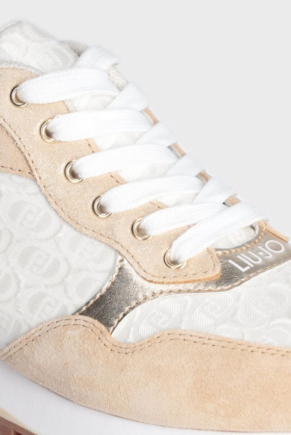 Кроссовки LIU JO WONDER 39 - SNEAKER COW SUEDE NYLON SHIN WHITE BEIGE Кроссовки LIU JO WONDER 39 - SNEAKER COW SUEDE NYLON SHIN WHITE BEIGE