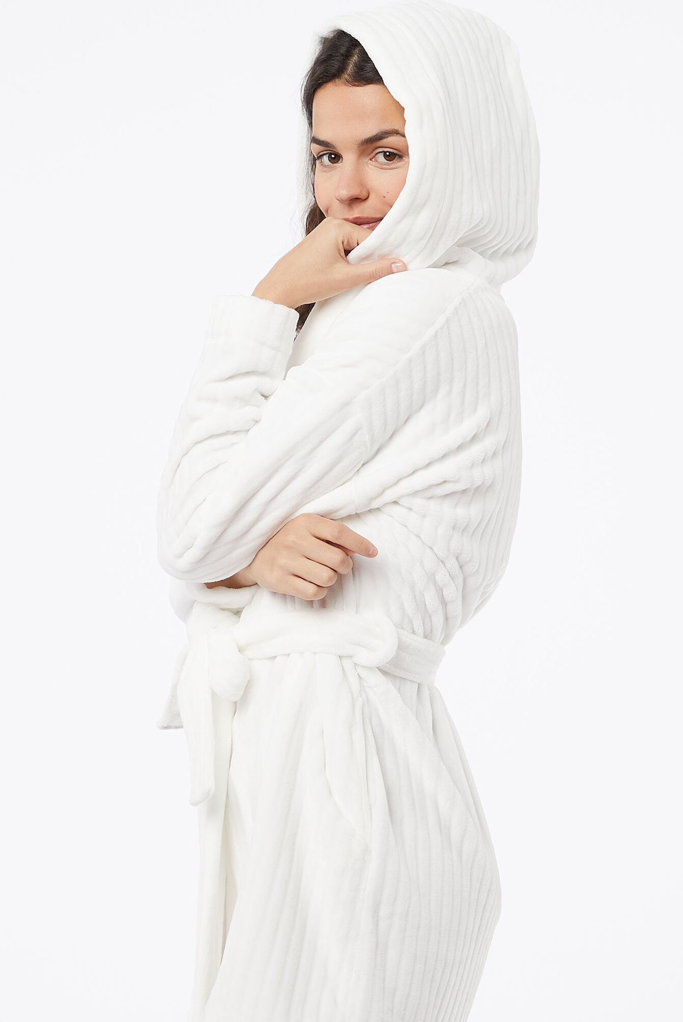 Женский белый халат NEVRA 3