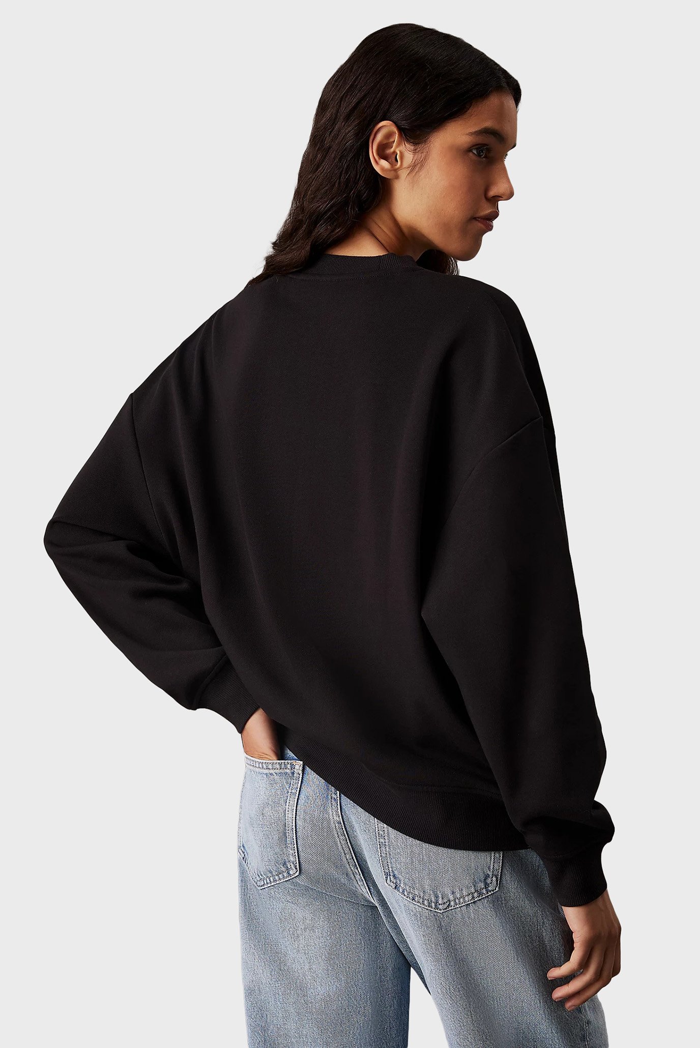 Женский черный свитшот GLOSSY MONOLOGO REGULAR CREWNECK 3