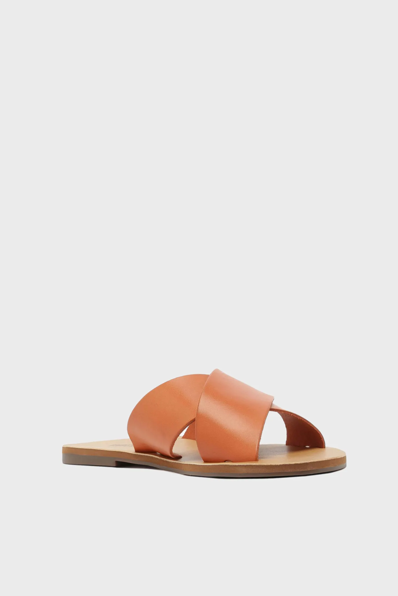 Женские рыжие кожаные слайдеры 4