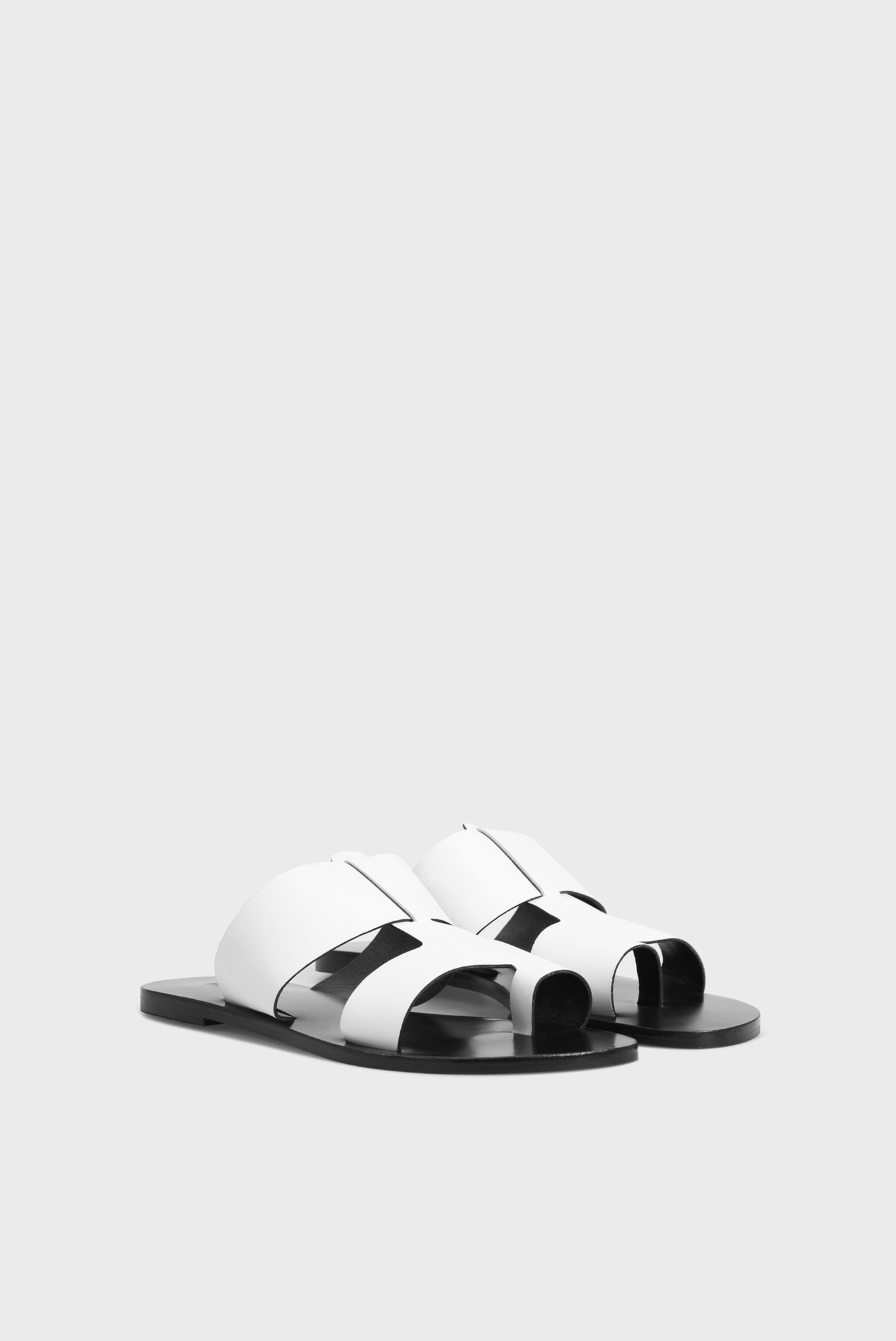 Женские белые кожаные мюли 3