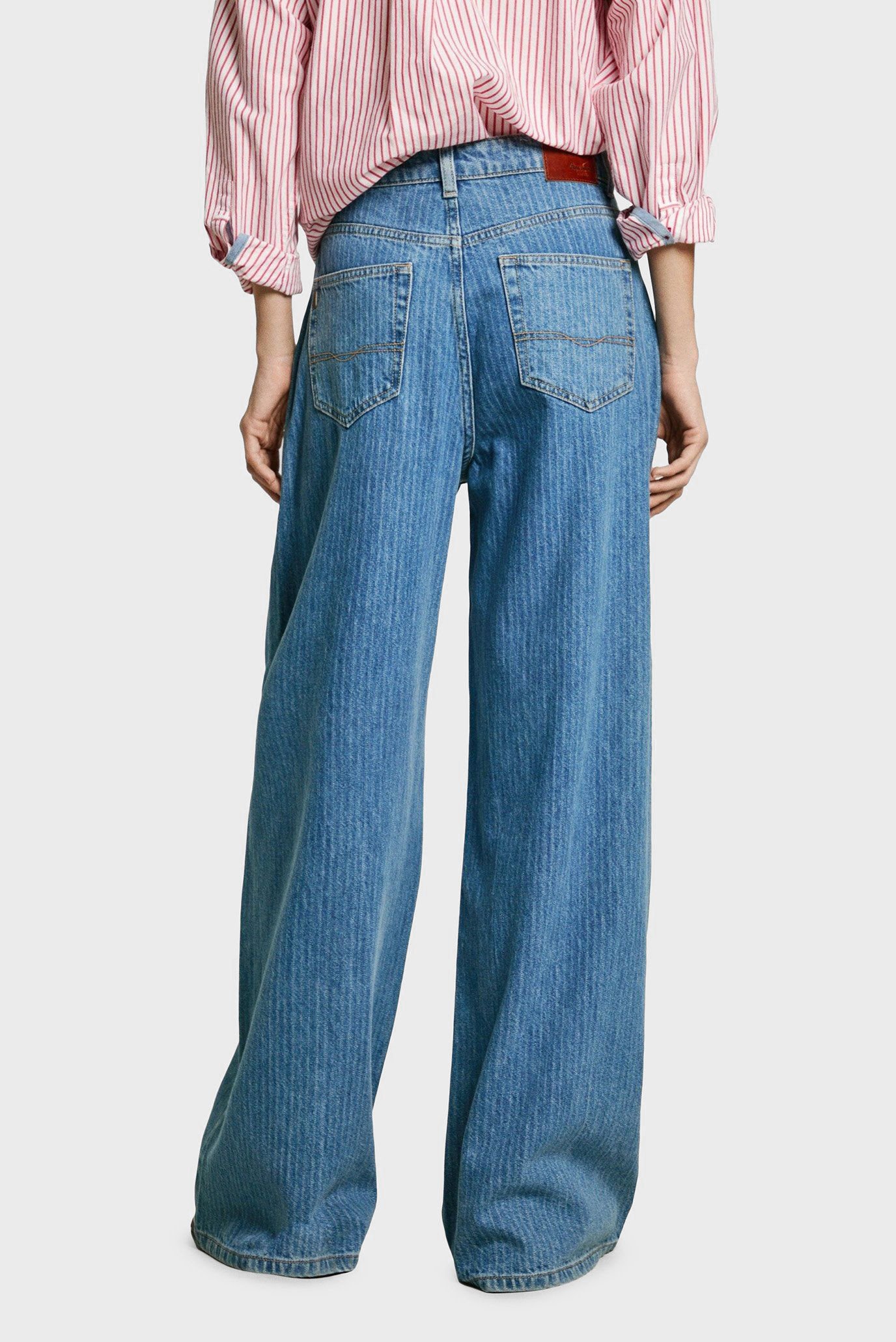 Женские синие джинсы в полоску WIDE LEG JEANS UHW JAIMY 4