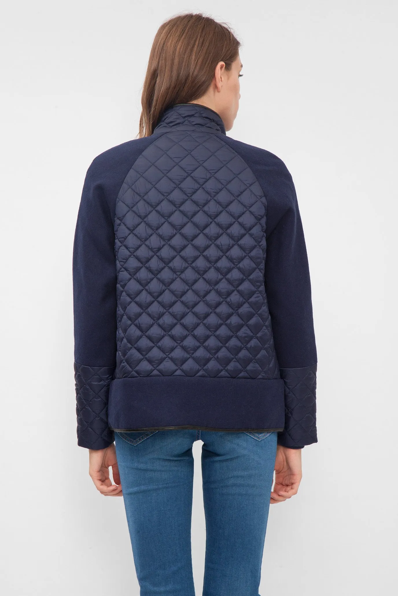 Женская темно-синяя стеганая куртка 3