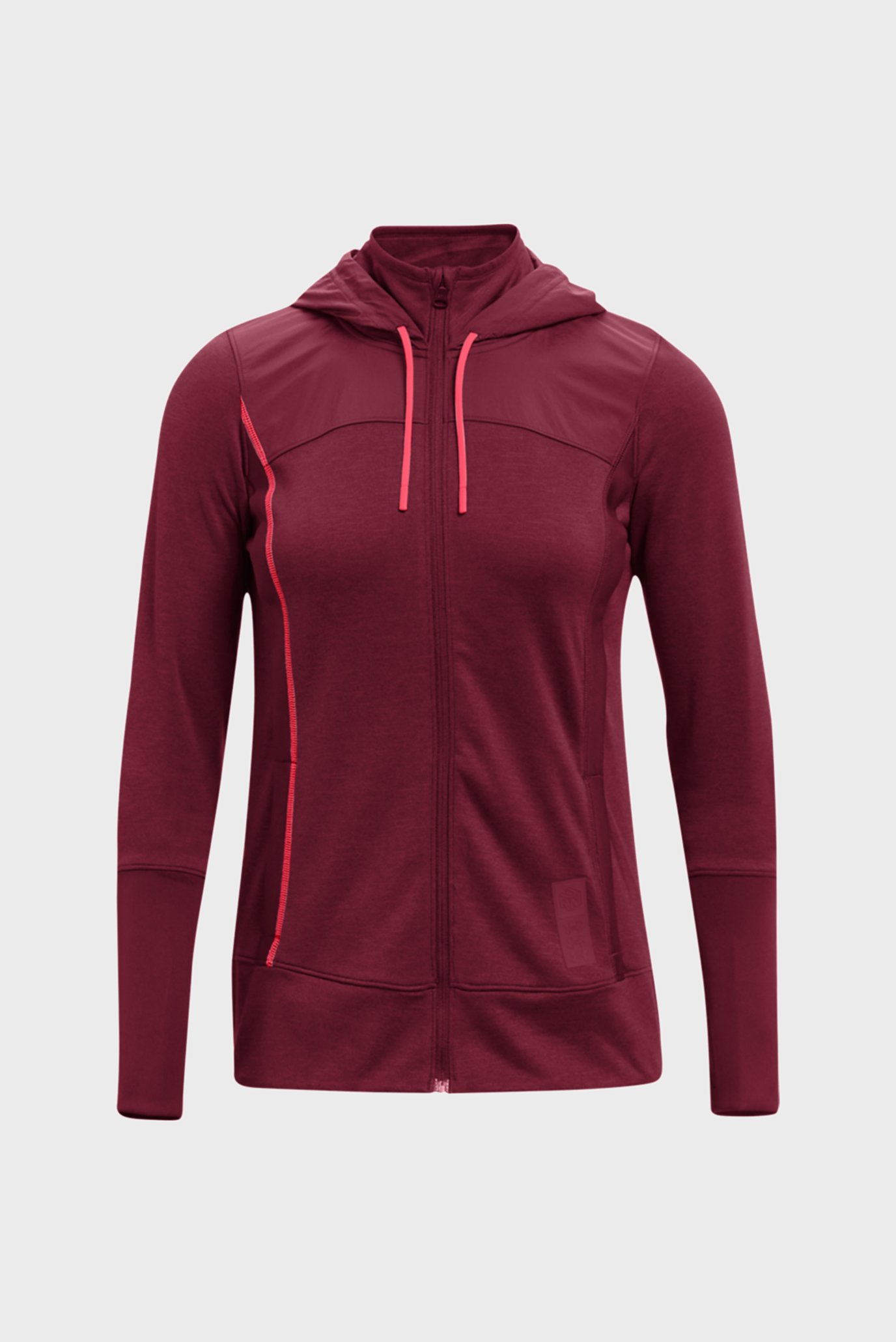 Женское бордовое худи UA Run Anywhere Hybrid Jkt 8
