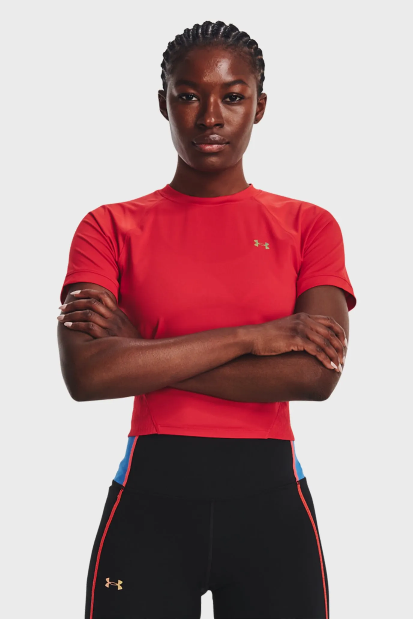 Женская красная футболка UA Rush Perf Top SP 9