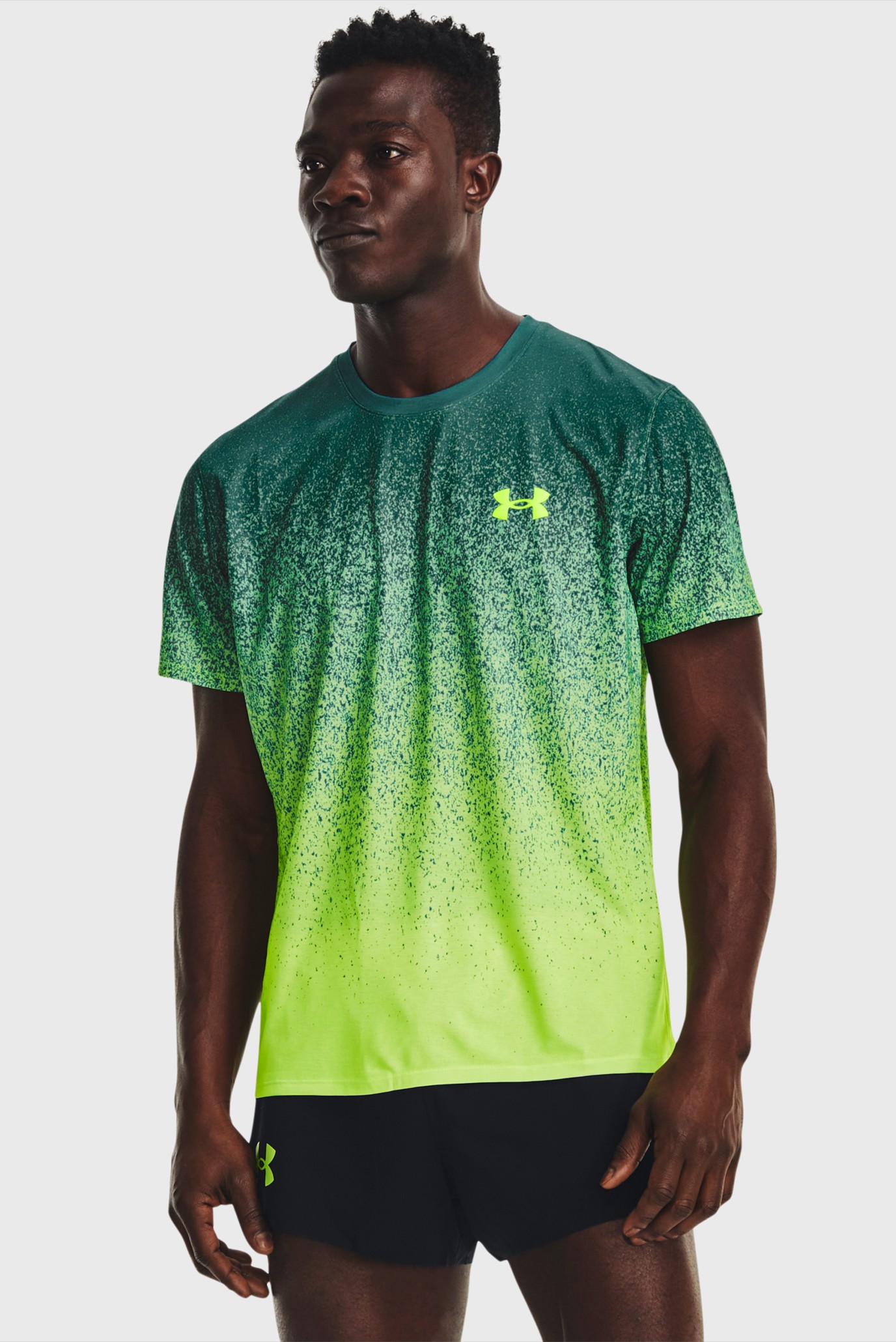 Мужская зеленая футболка UA RUSH CICADA SHORTSLEEVEUnder Armour Мужская зеленая футболка UA RUSH CICADA SHORTSLEEVE 7