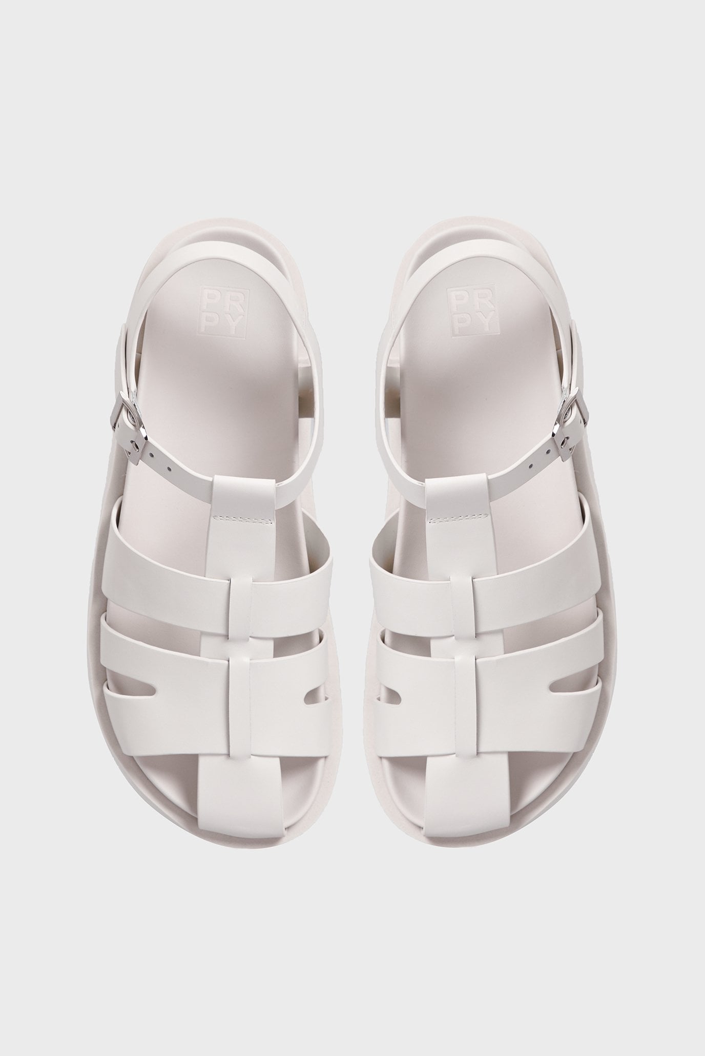 Женские белые кожаные сандалии Rain 4