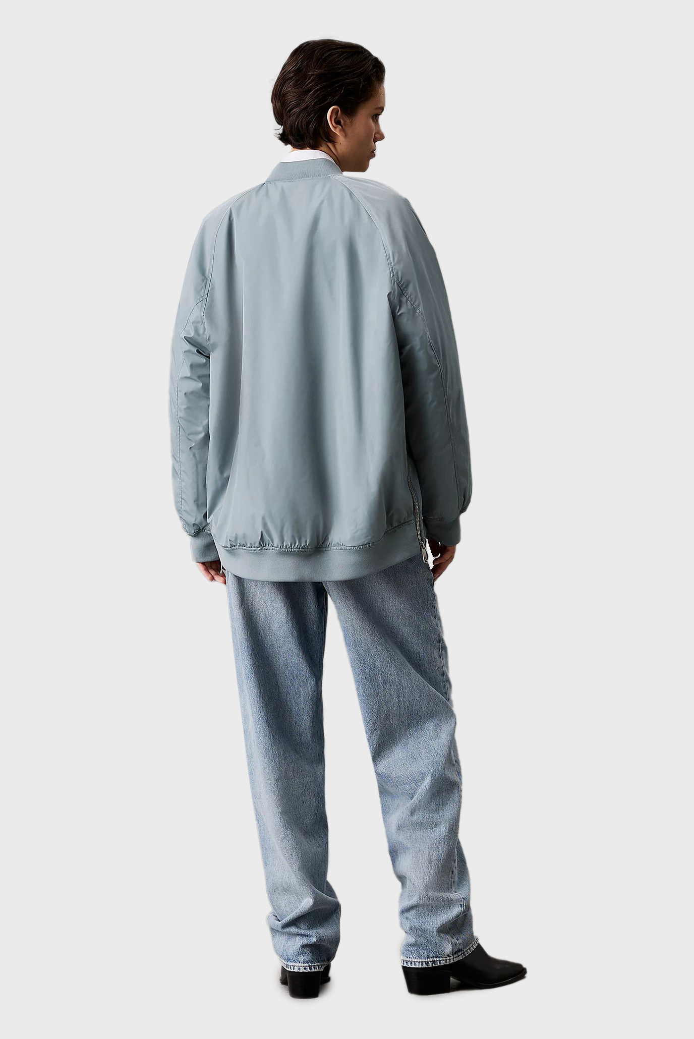 Женский голубой бомбер LONG BOMBER 3