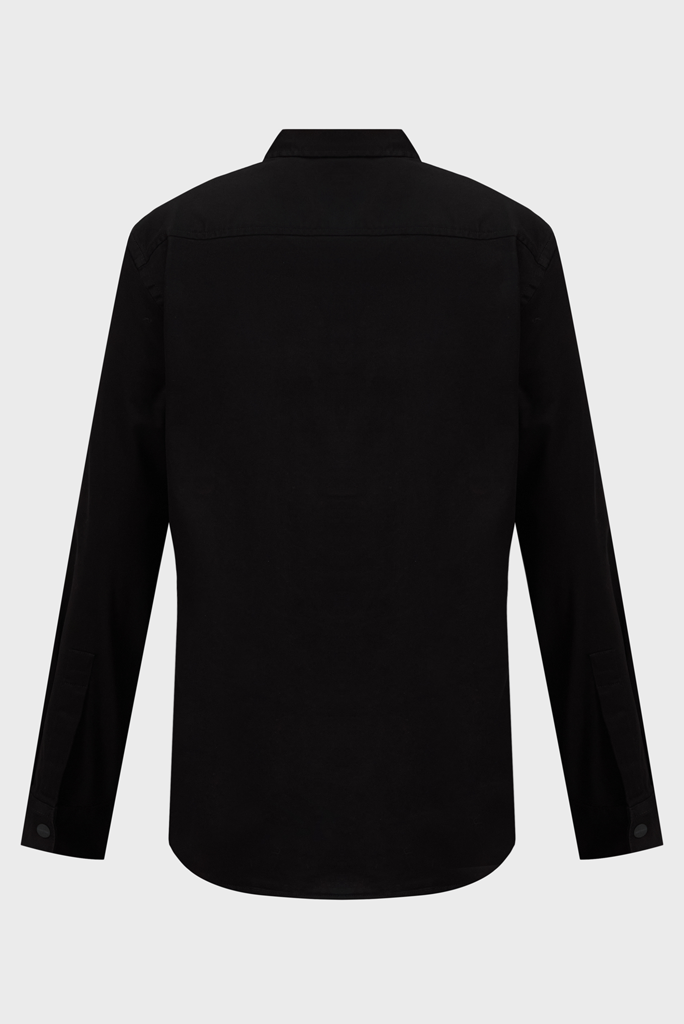 Мужская черная рубашка STRETCH SATEEN ZIP 2