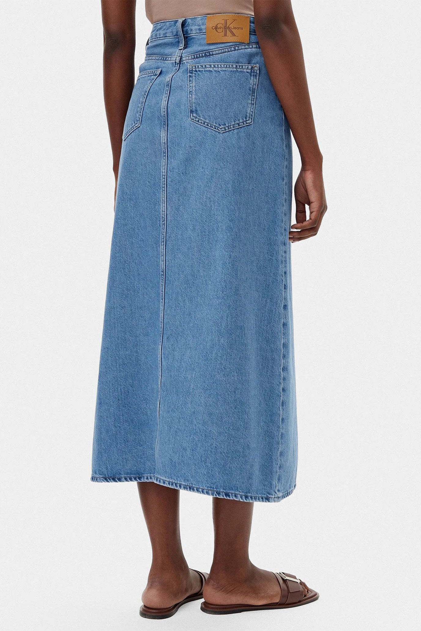 Женская голубая джинсовая юбка A-LINE MAXICalvin Klein Jeans Женская голубая джинсовая юбка A-LINE MAXI 3