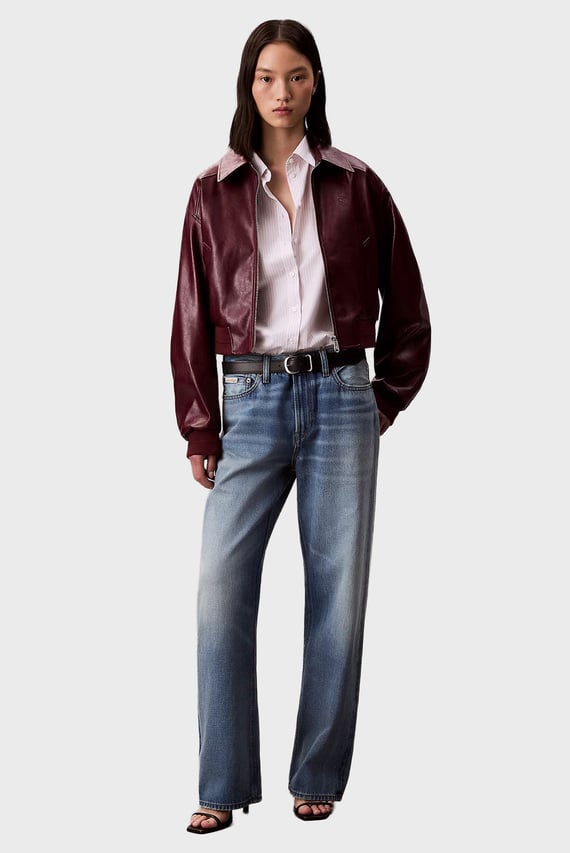 Куртка кожаная A-Cropped Crinkle Faux Leather B