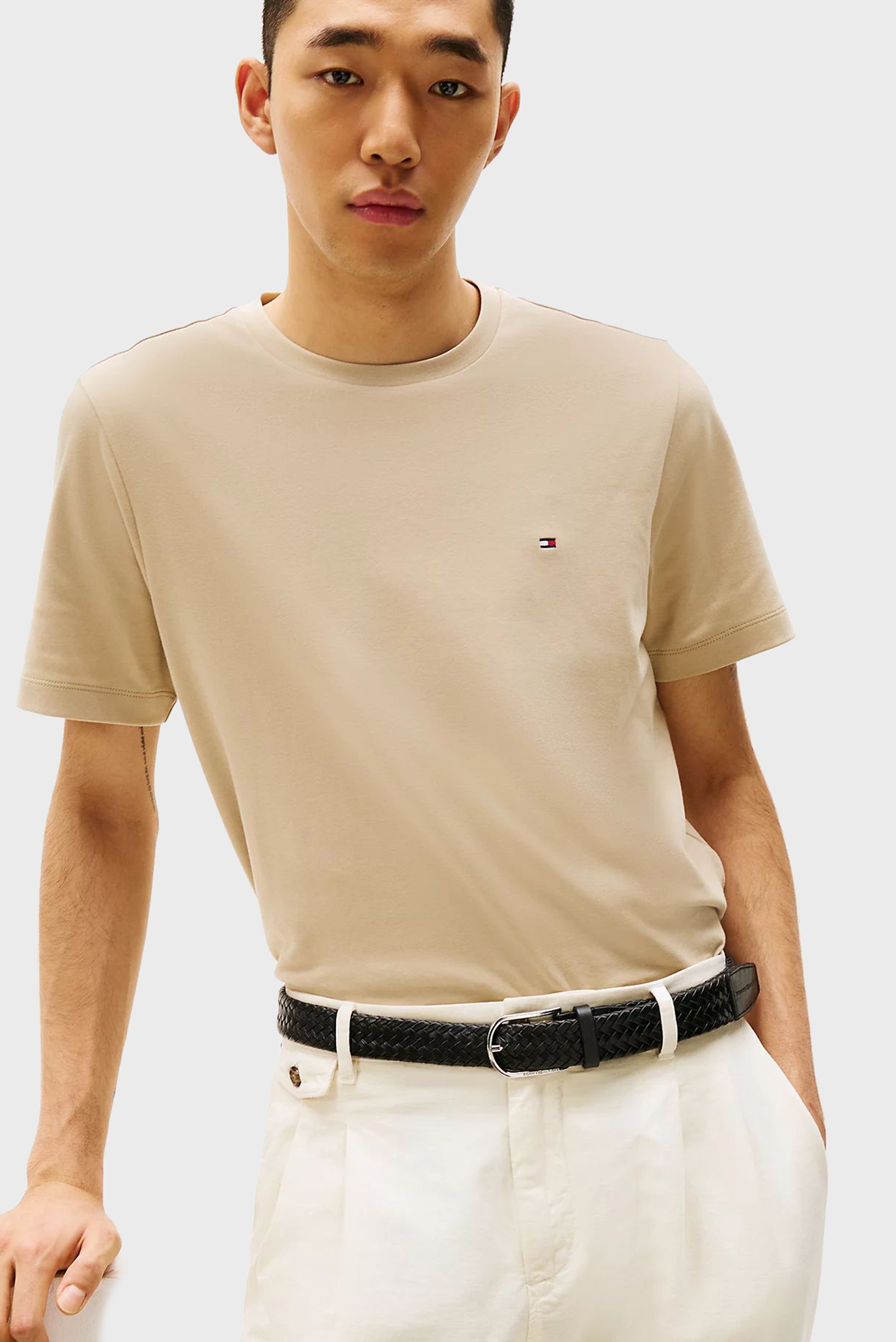 Мужская бежевая футболка LIGHT INTERLOCK TEE 4