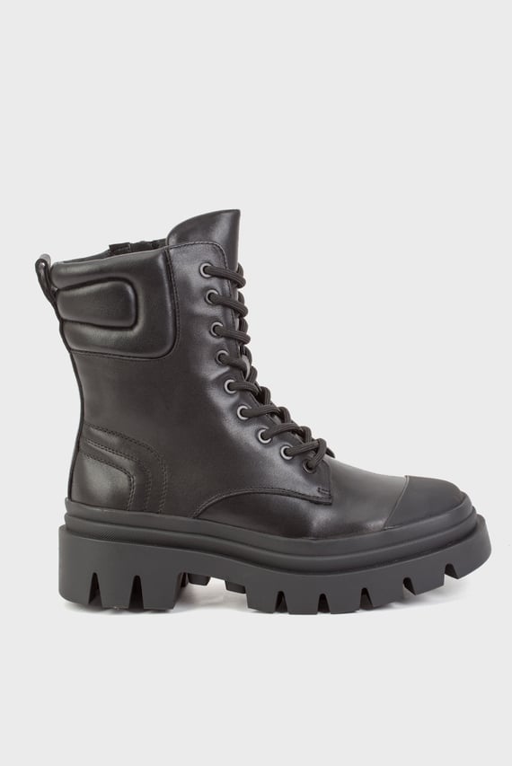 Женские черные кожаные ботинки Boltonia PRPY