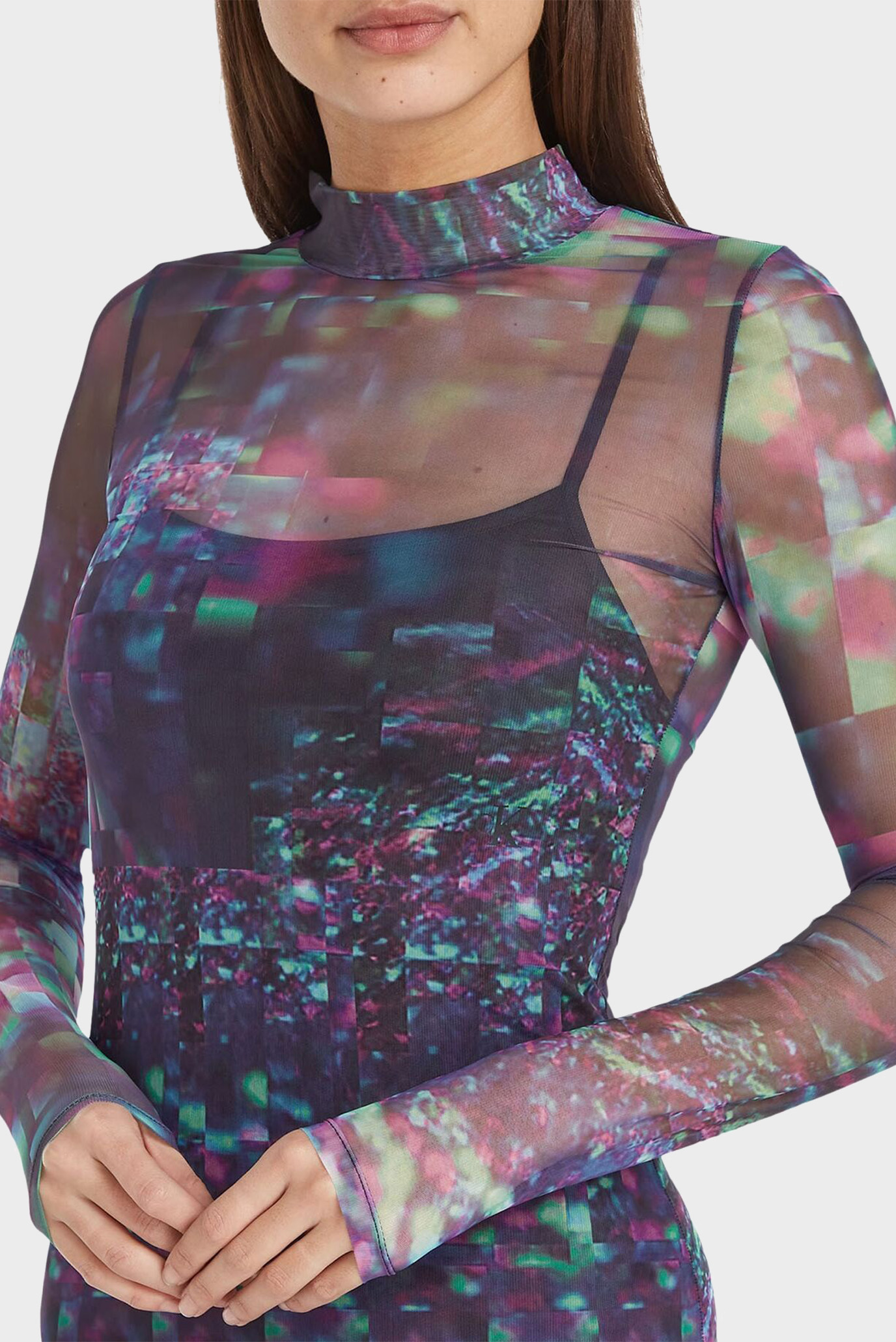 Платье AOP MESH LONG SLEEVE DRESS 3